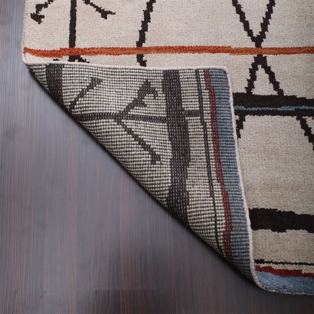 Hand Knotted Wool Area Rug Contemporary Beige Brown - BBH HOMES LLC