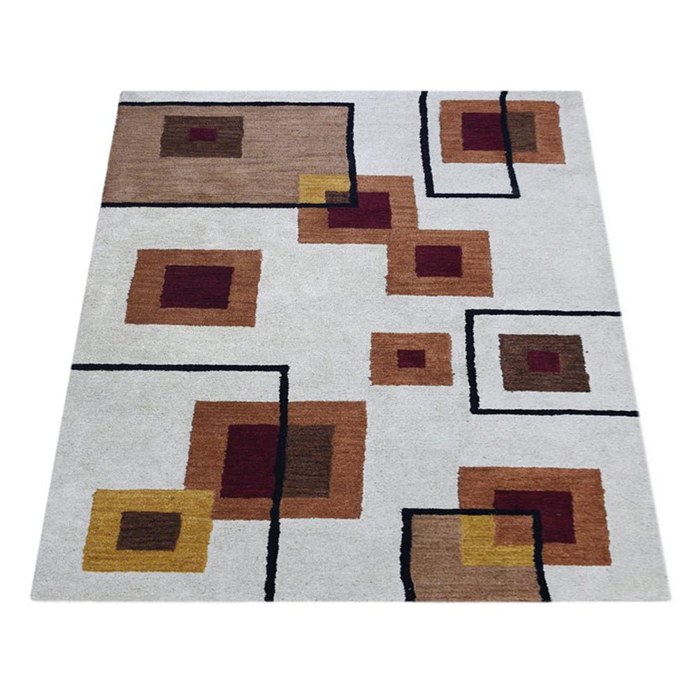 Hand Tufted Wool Area Rug Contemporary Cream - BBH HOMES LLC