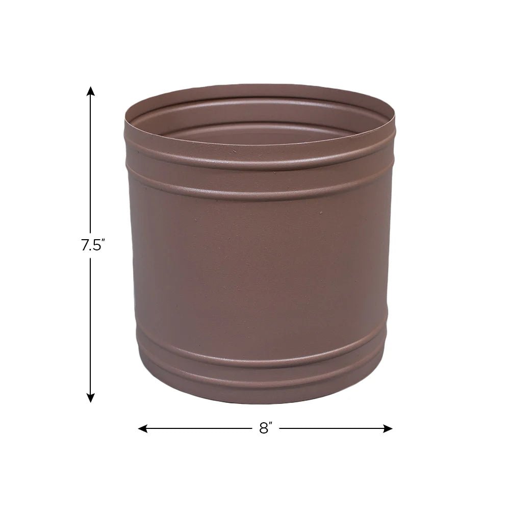Handmade 100% Iron Round Modern Tan Color Planters Pot - BBH HOMES LLC
