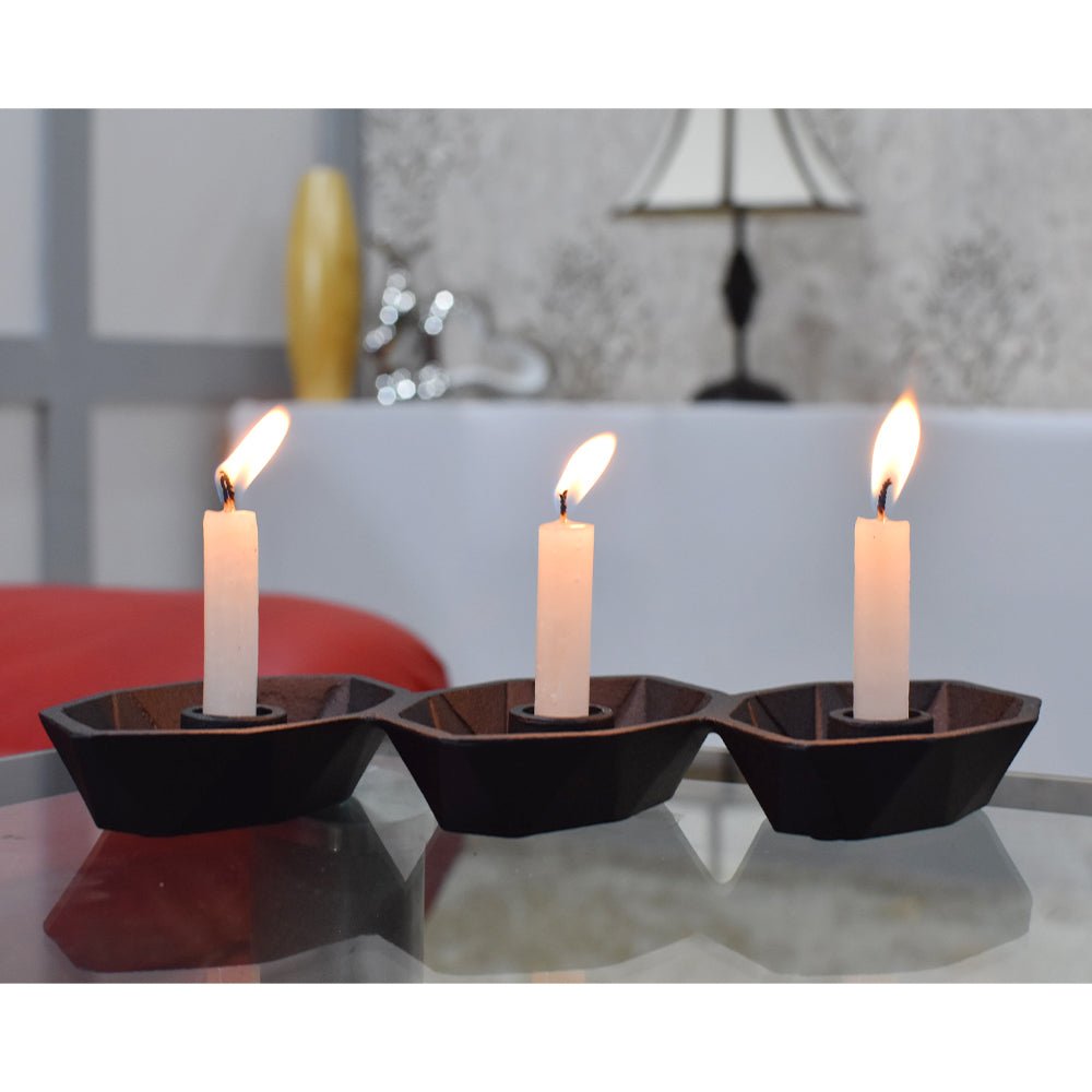 Handmade Aluminum Eco - friendly Geometric Black Set Of One Tea Light Candle Holder - BBH HOMES LLC