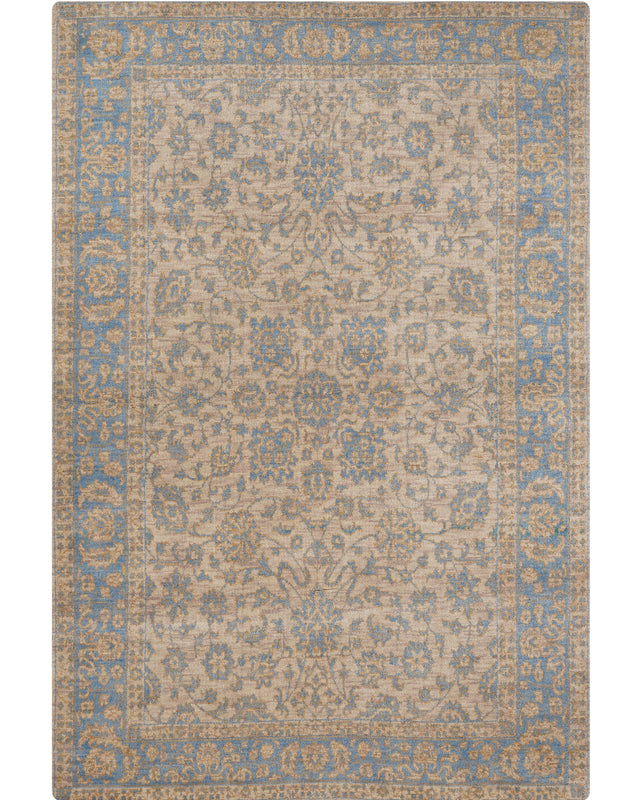 Sahara Blue Hand Knotted Wool Oriental Area Rug