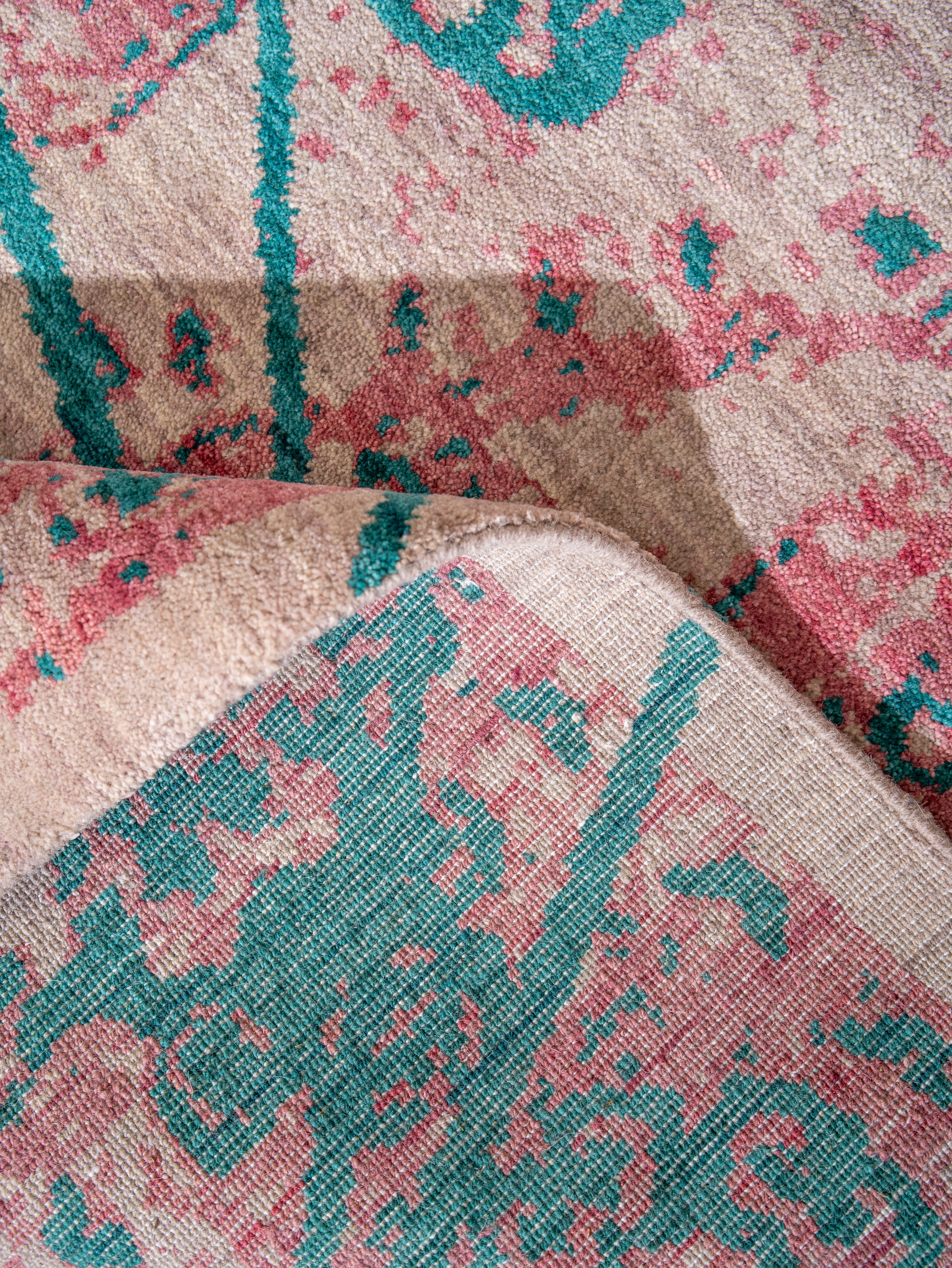 Teal Reverie Hand Knotted Oriental Wool Area Rug