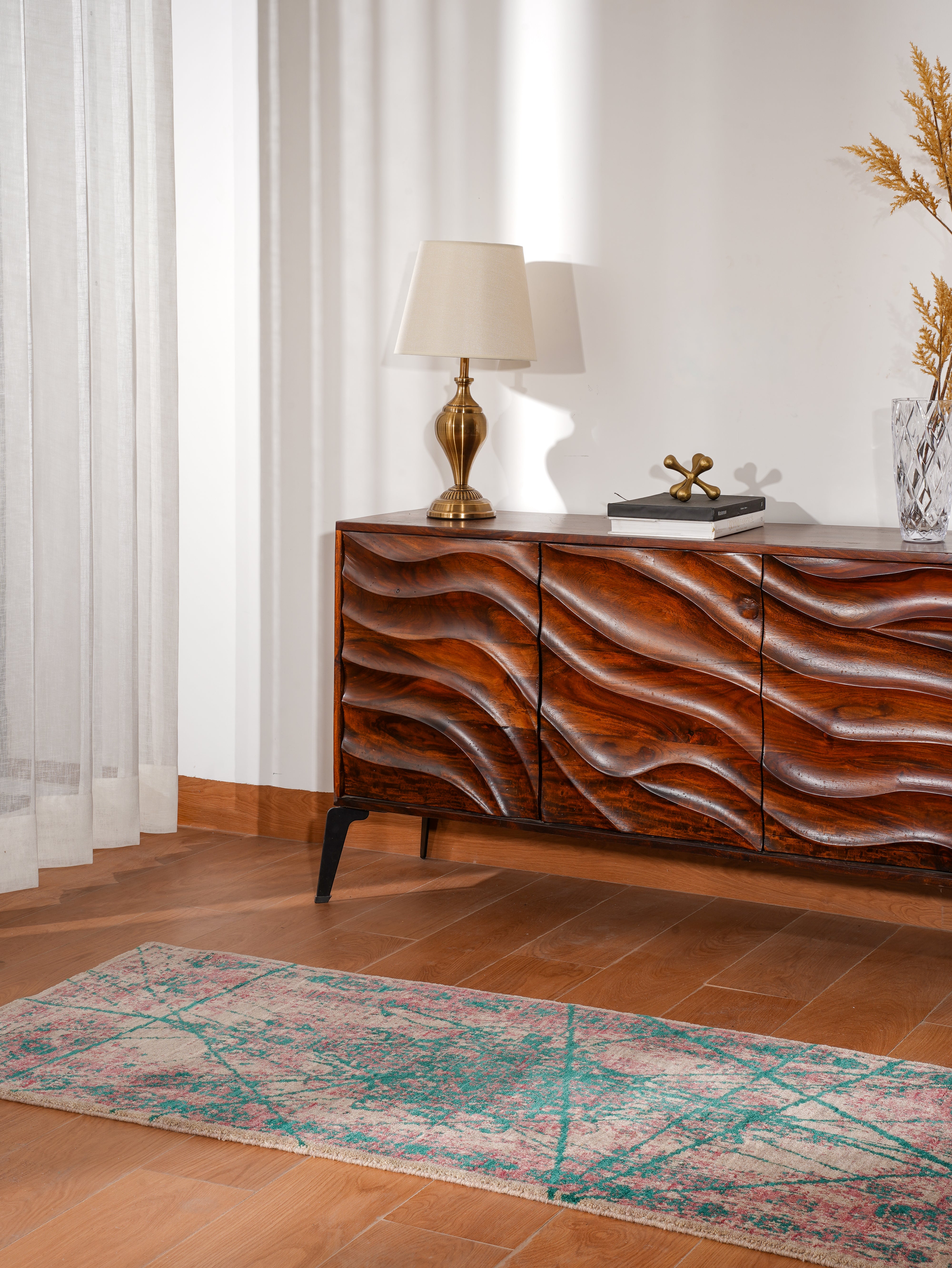 Teal Reverie Hand Knotted Oriental Wool Area Rug