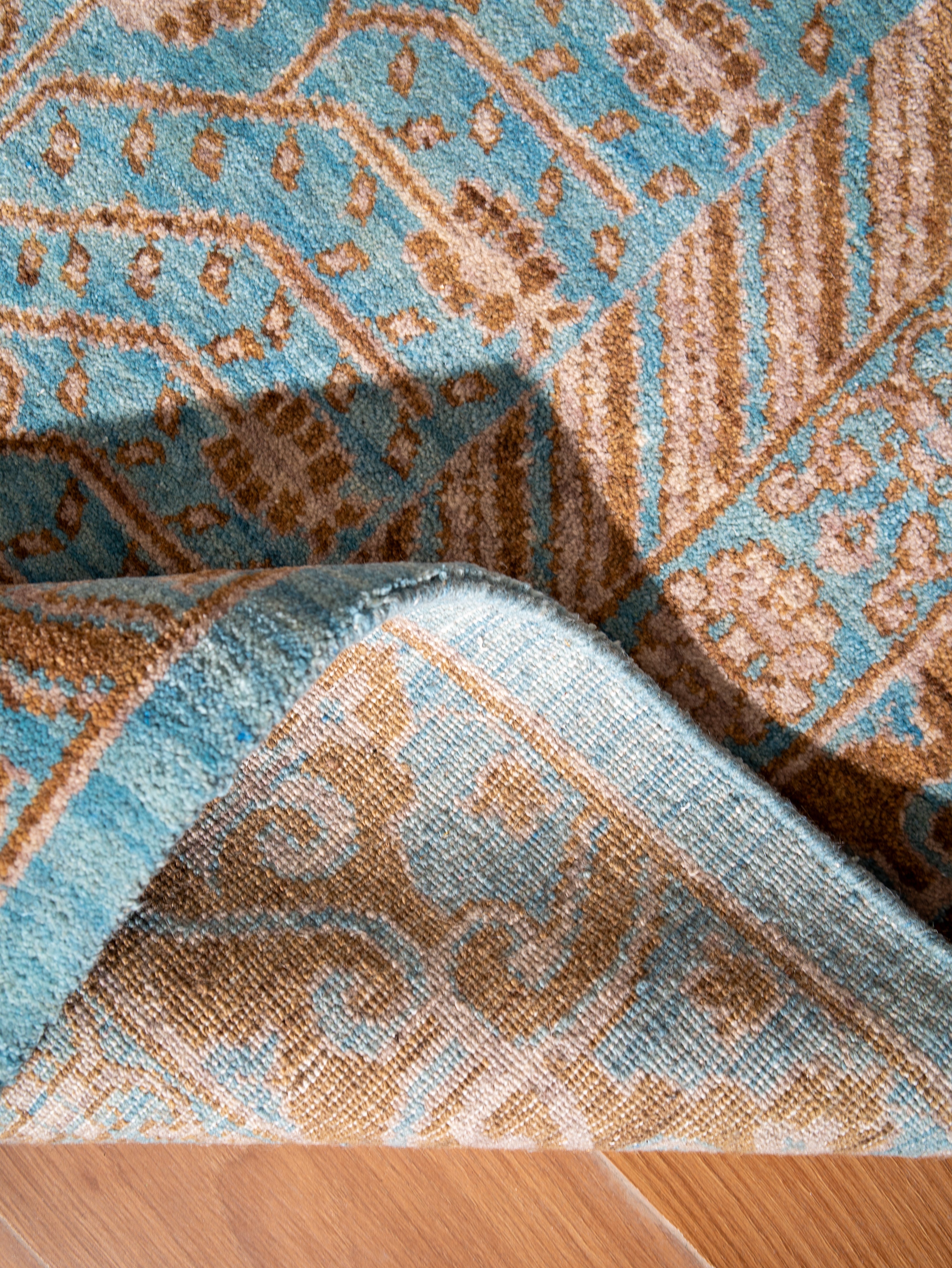 Blue Mirage Hand Knotted Oriental Wool Area Rug