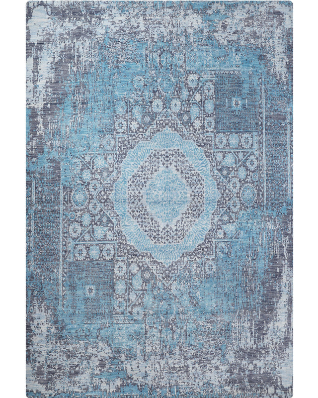 Blue Reverie Hand Knotted Wool Oriental Area Rug
