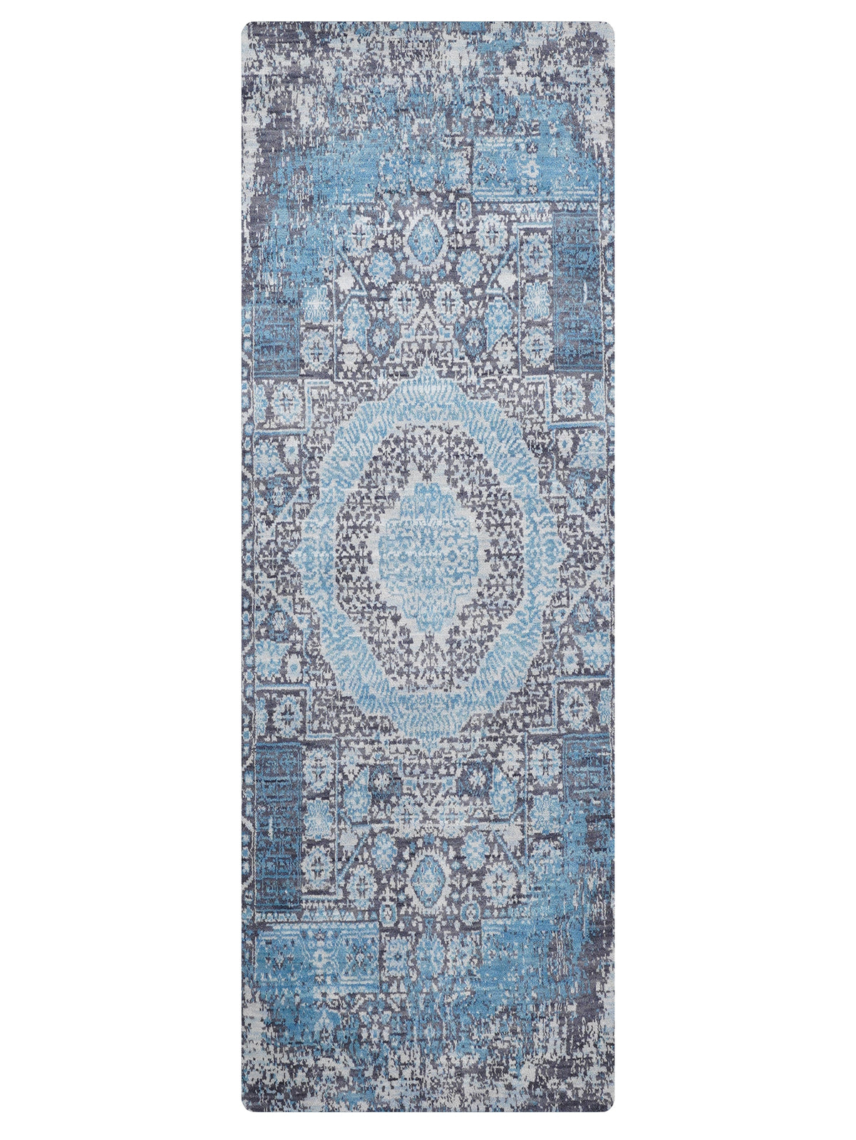 Blue Reverie Hand Knotted Wool Oriental Area Rug