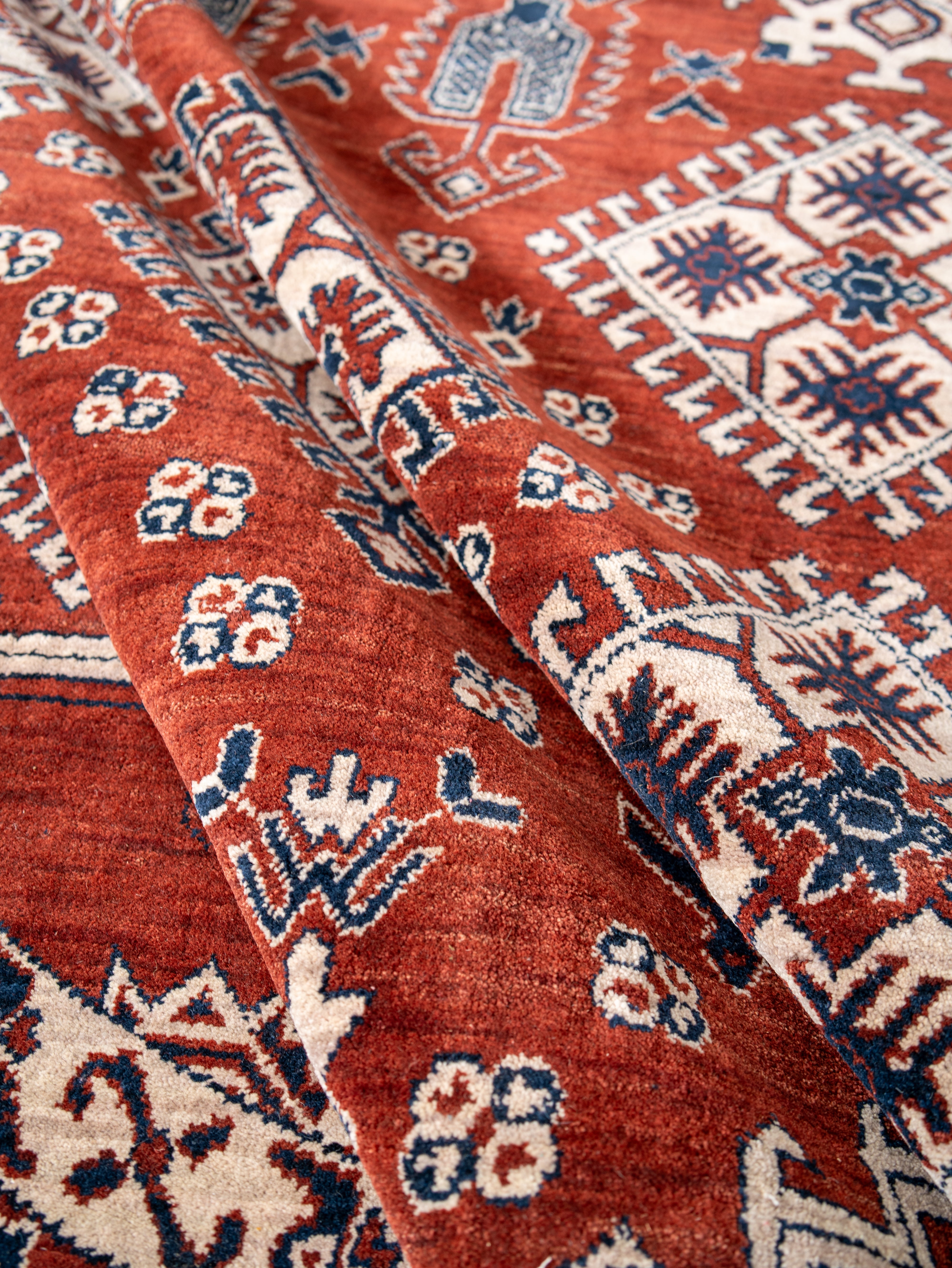 Kazak Ember Hand Knotted Wool Area Rug