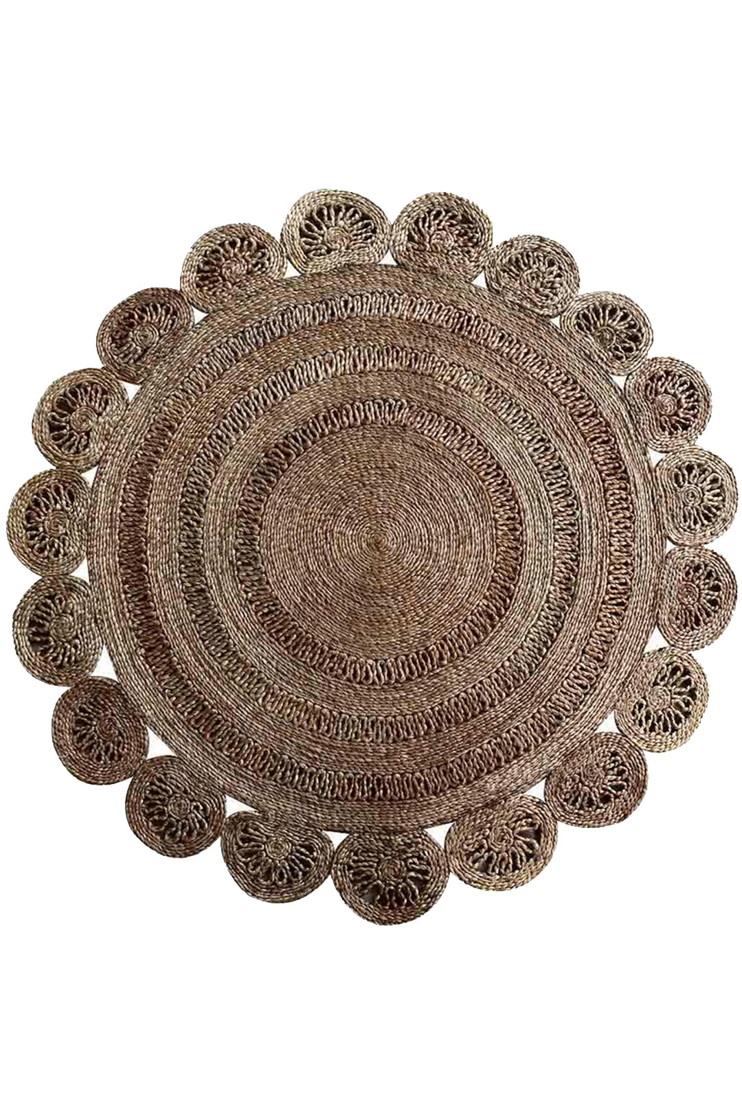 Natural Wheat Brown Handwoven Jute Rug – Flatweave Eco-Friendly Area Rug in Round, Rectangle & Square