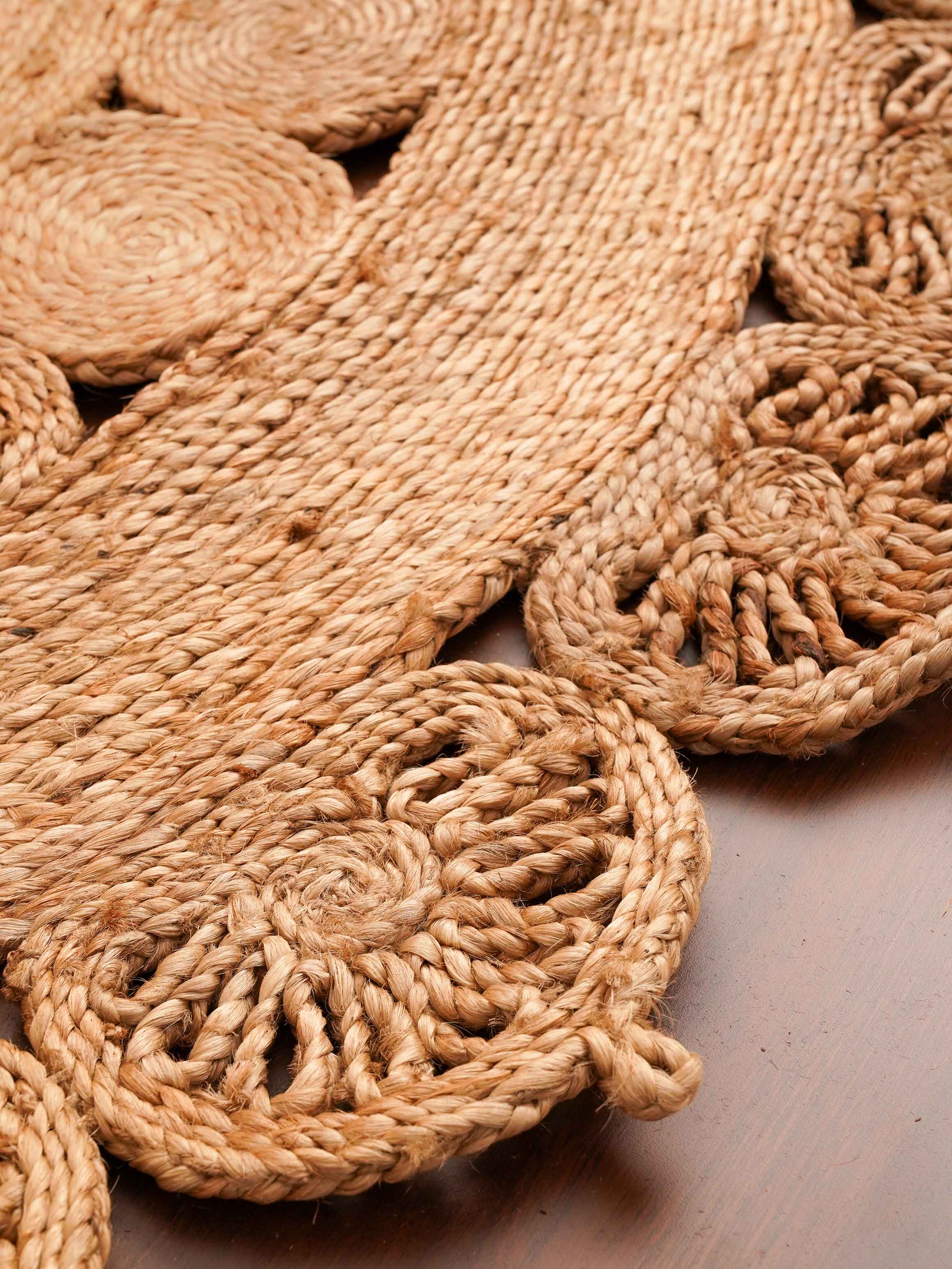 Bamboo Bloom Hand Woven Jute Rug