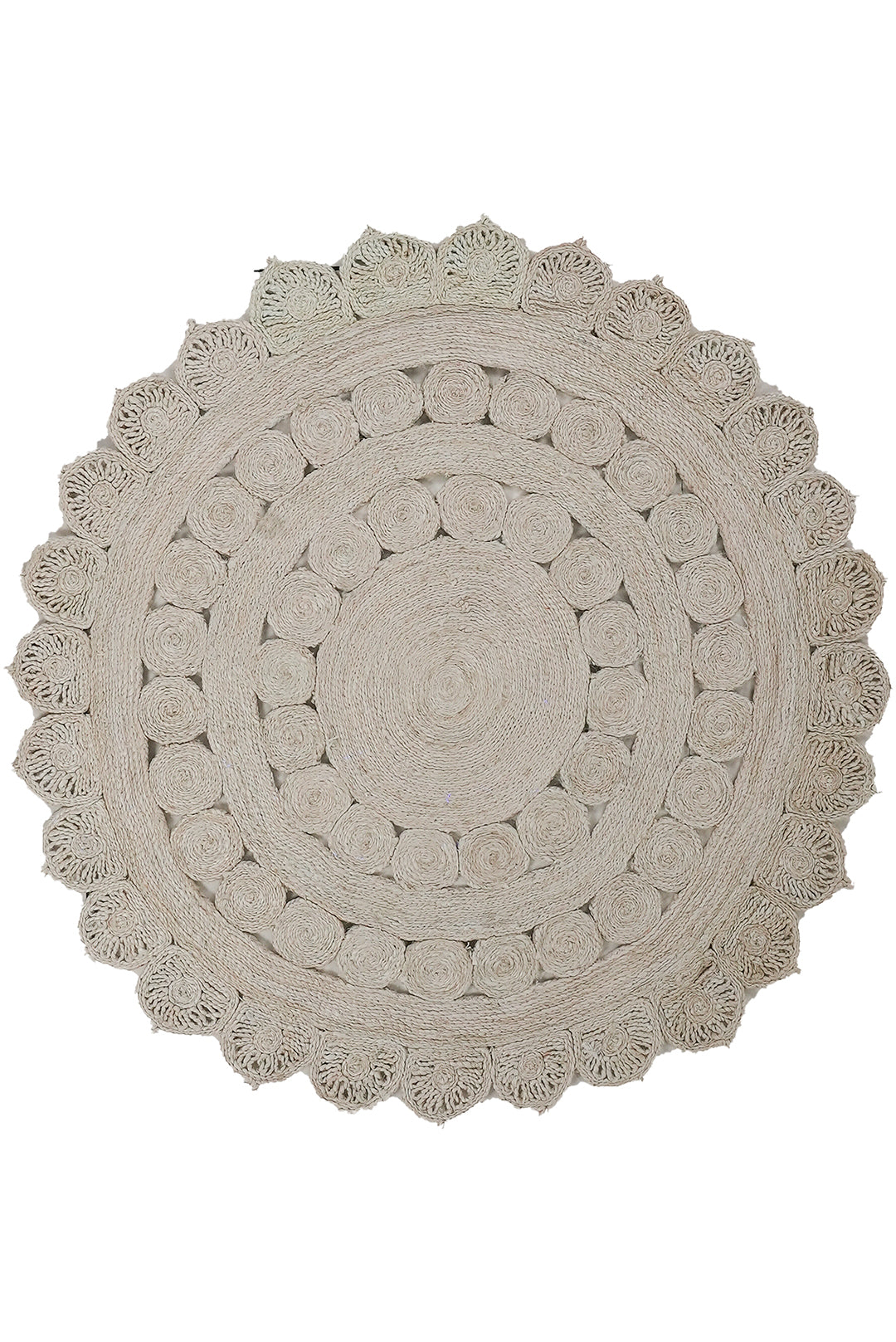 Bamboo Bloom Hand Woven Jute Rug