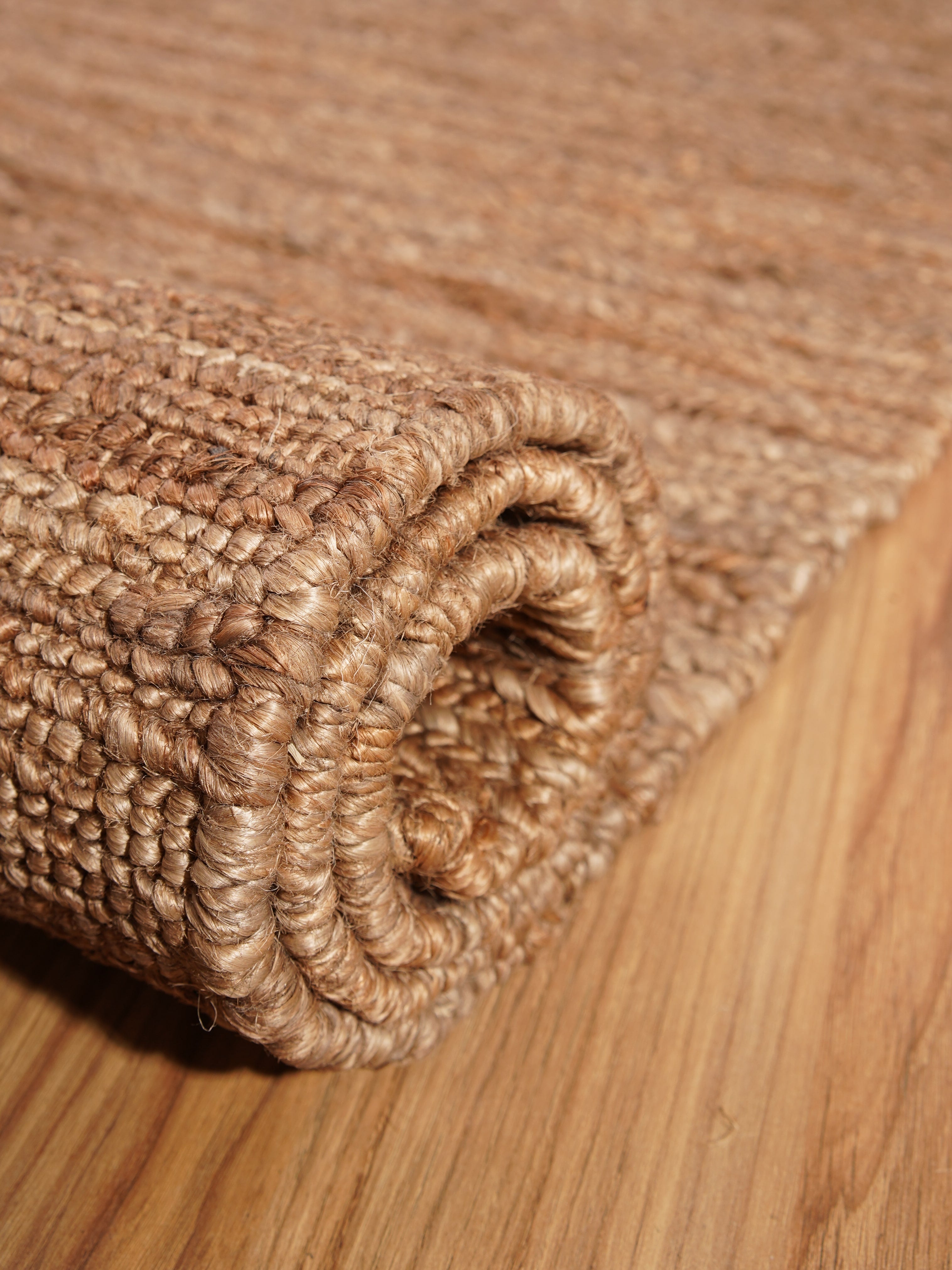 Light Brown Hand Knotted Sumak Jute Rug