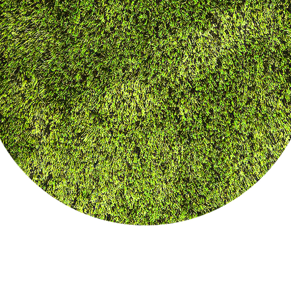 Solid Green Shag Polyester Area Rug