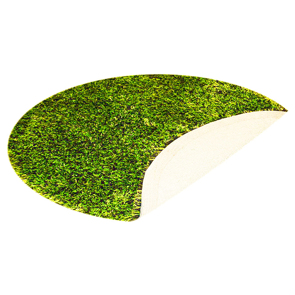 Solid Green Shag Polyester Area Rug