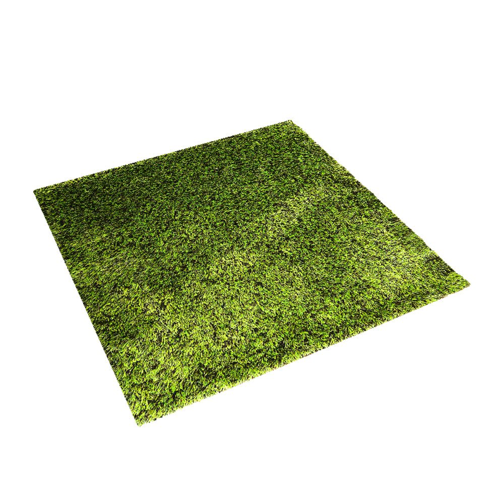 Solid Green Shag Polyester Area Rug