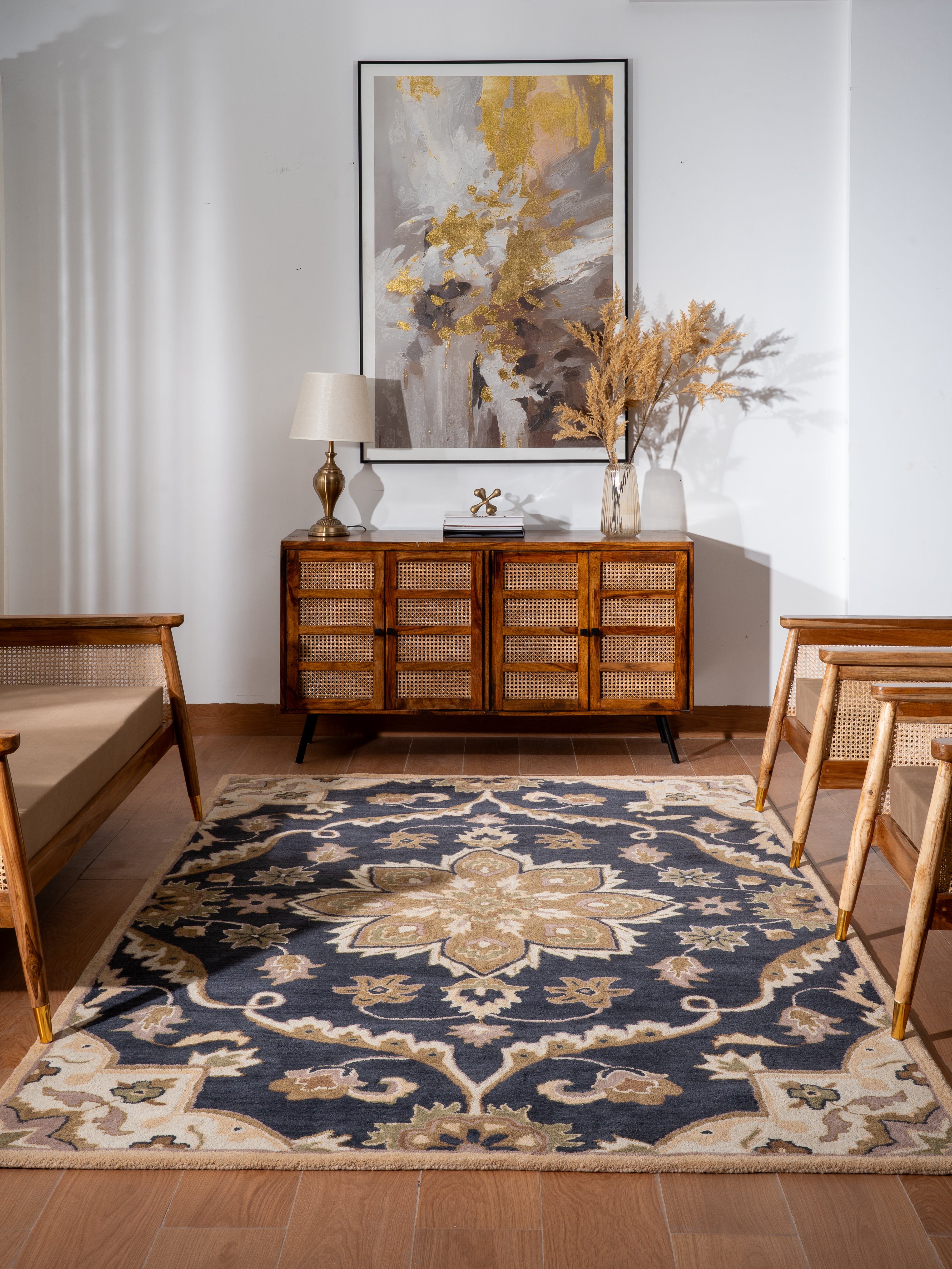 Aavira Hand Tufted Oriental Area Rug