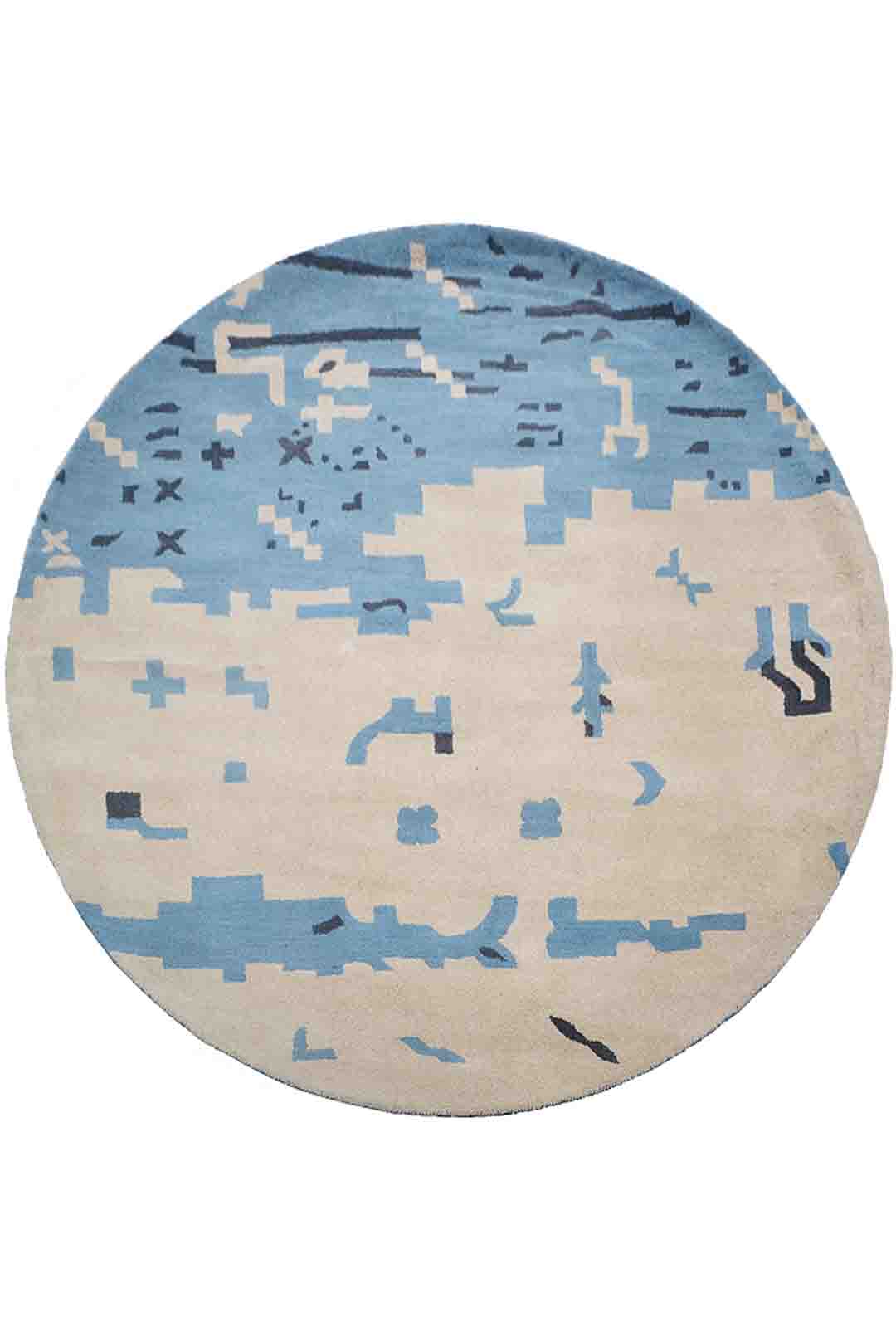 Liberty Hand Tufted Wool Beige Blue Area Rug