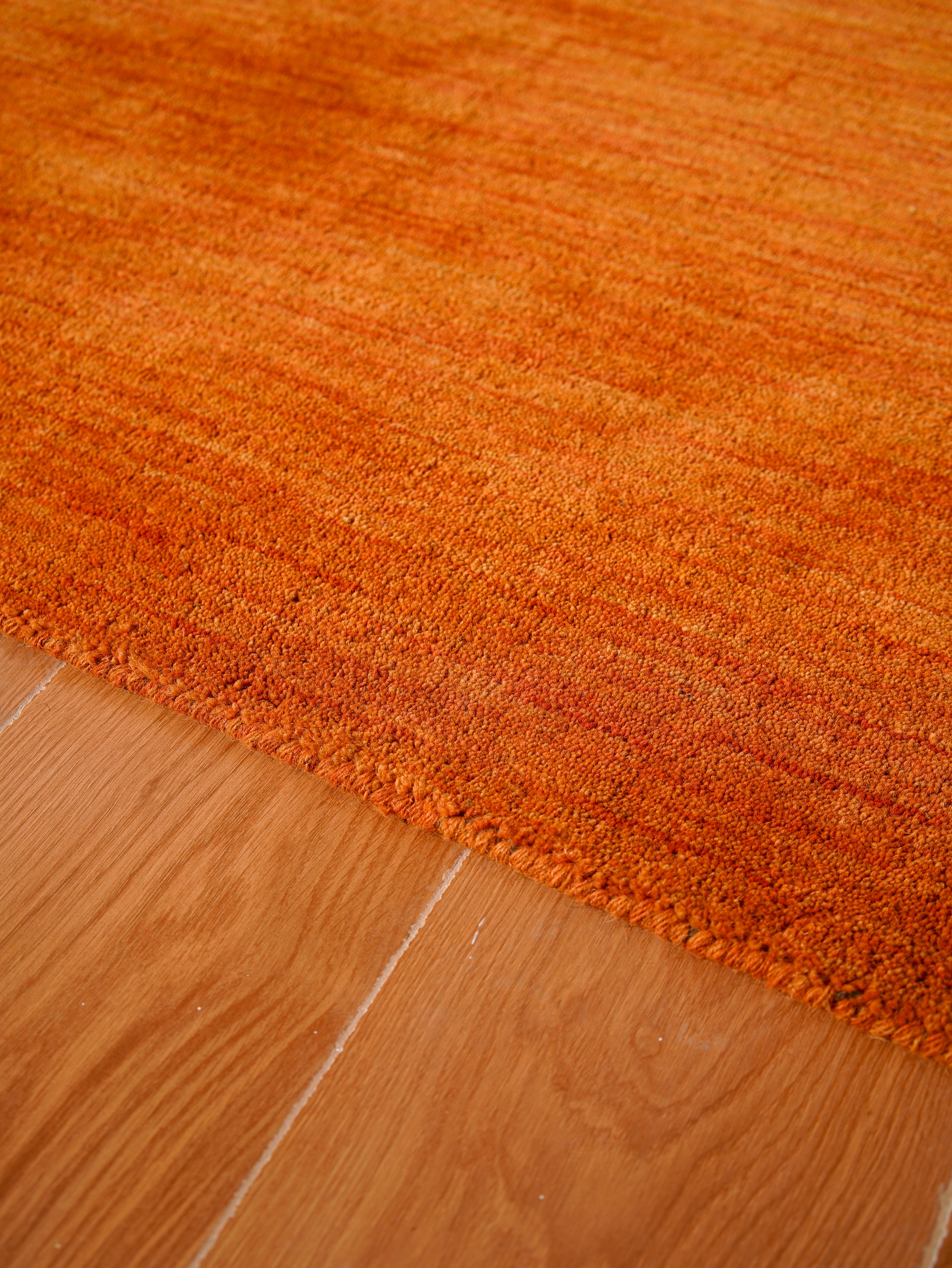 Solid Hand Knotted Wool Rug