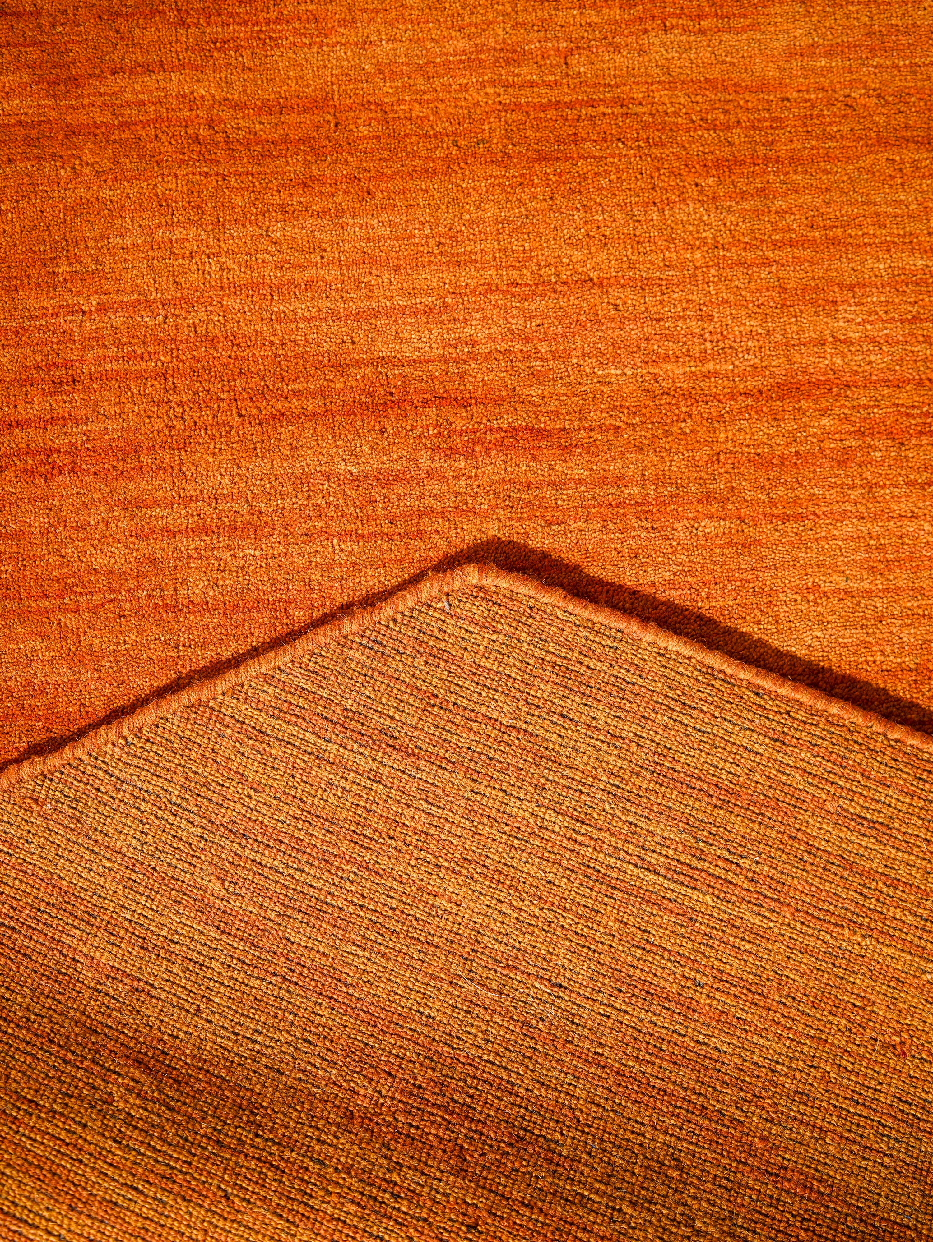 Solid Hand Knotted Wool Rug
