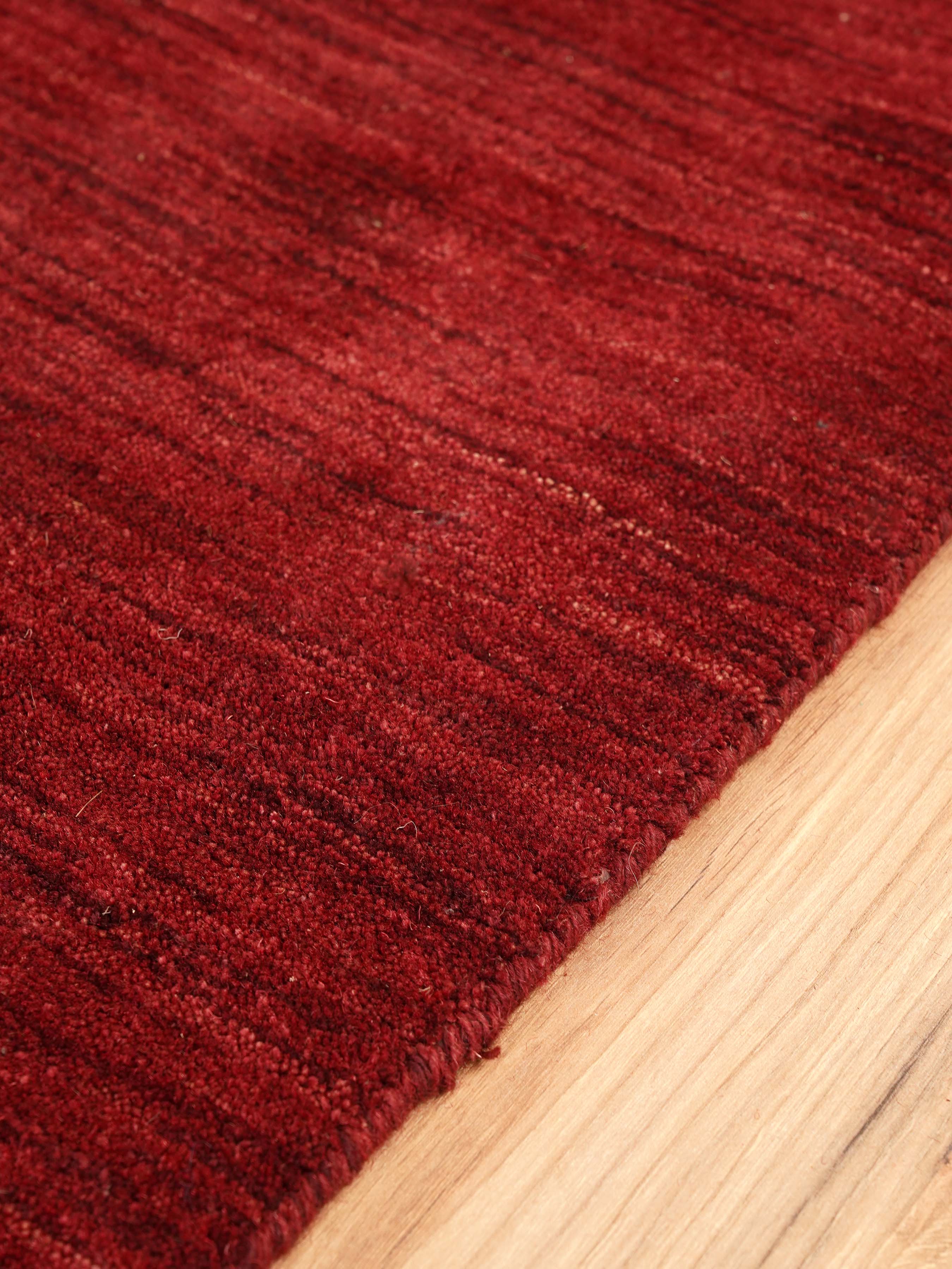 Solid Hand Knotted Wool Rug