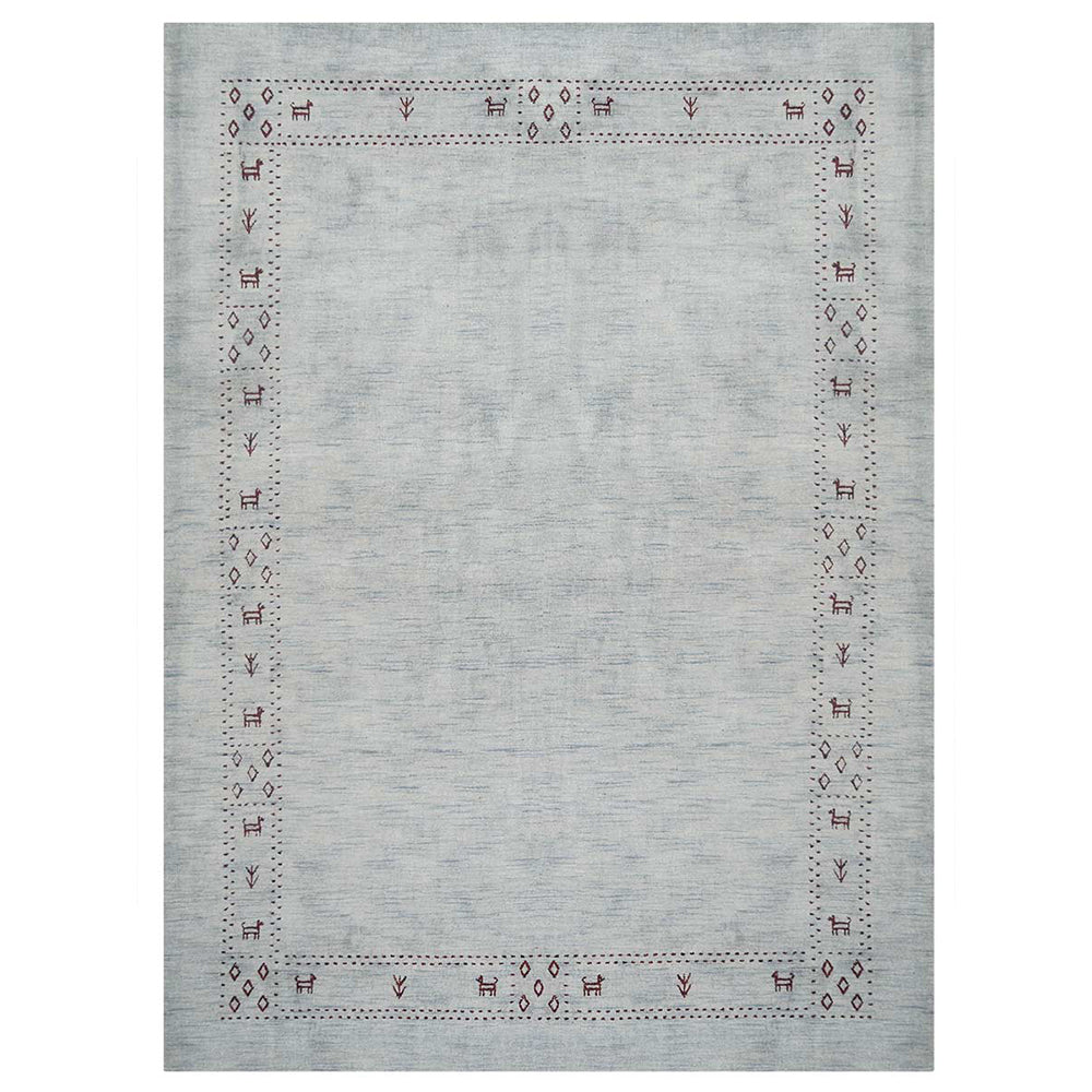 Hand Knotted Loom Wool Area Rug Contemporary Red