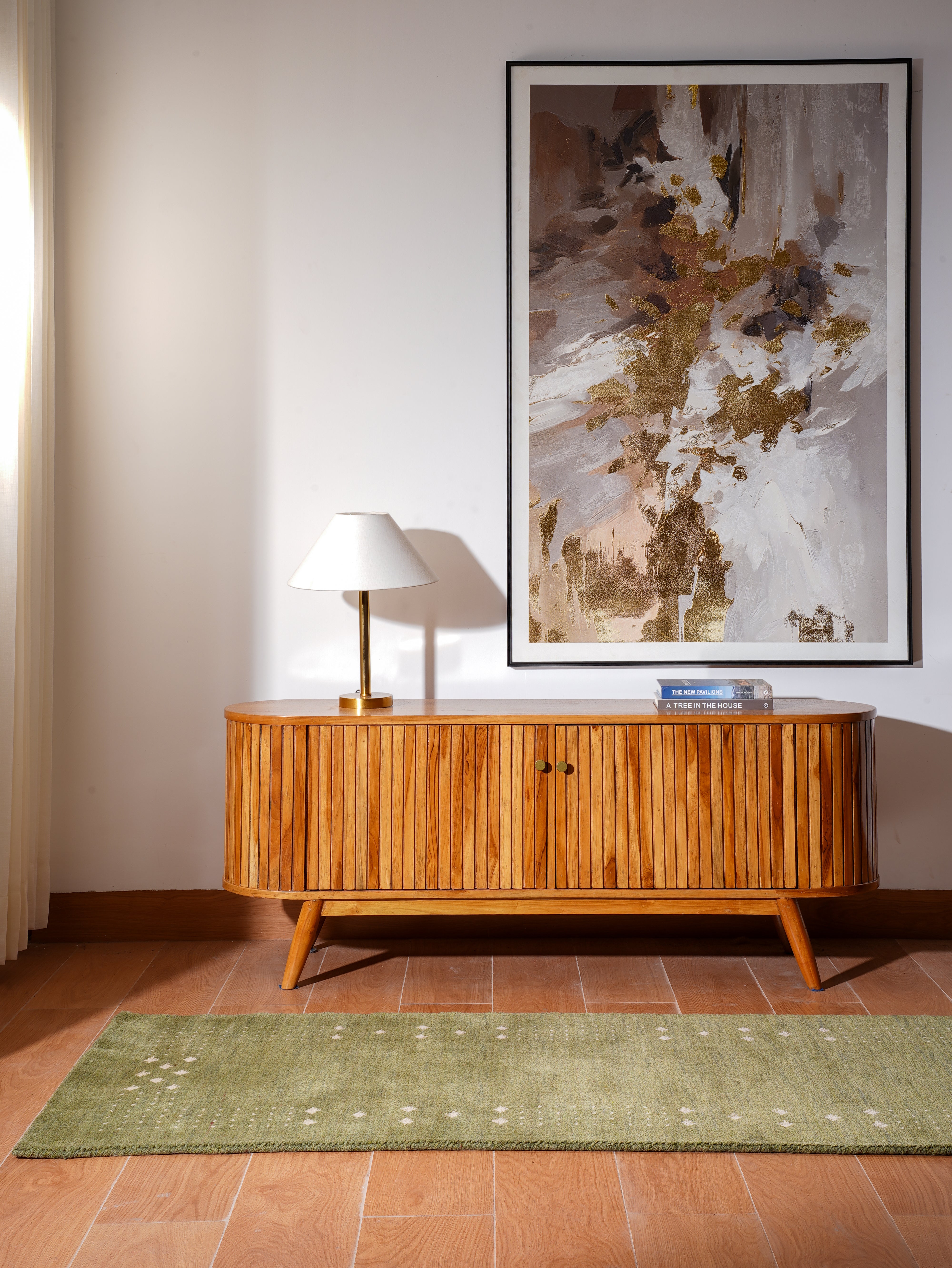 Teal Hand Knotted Wool Rug