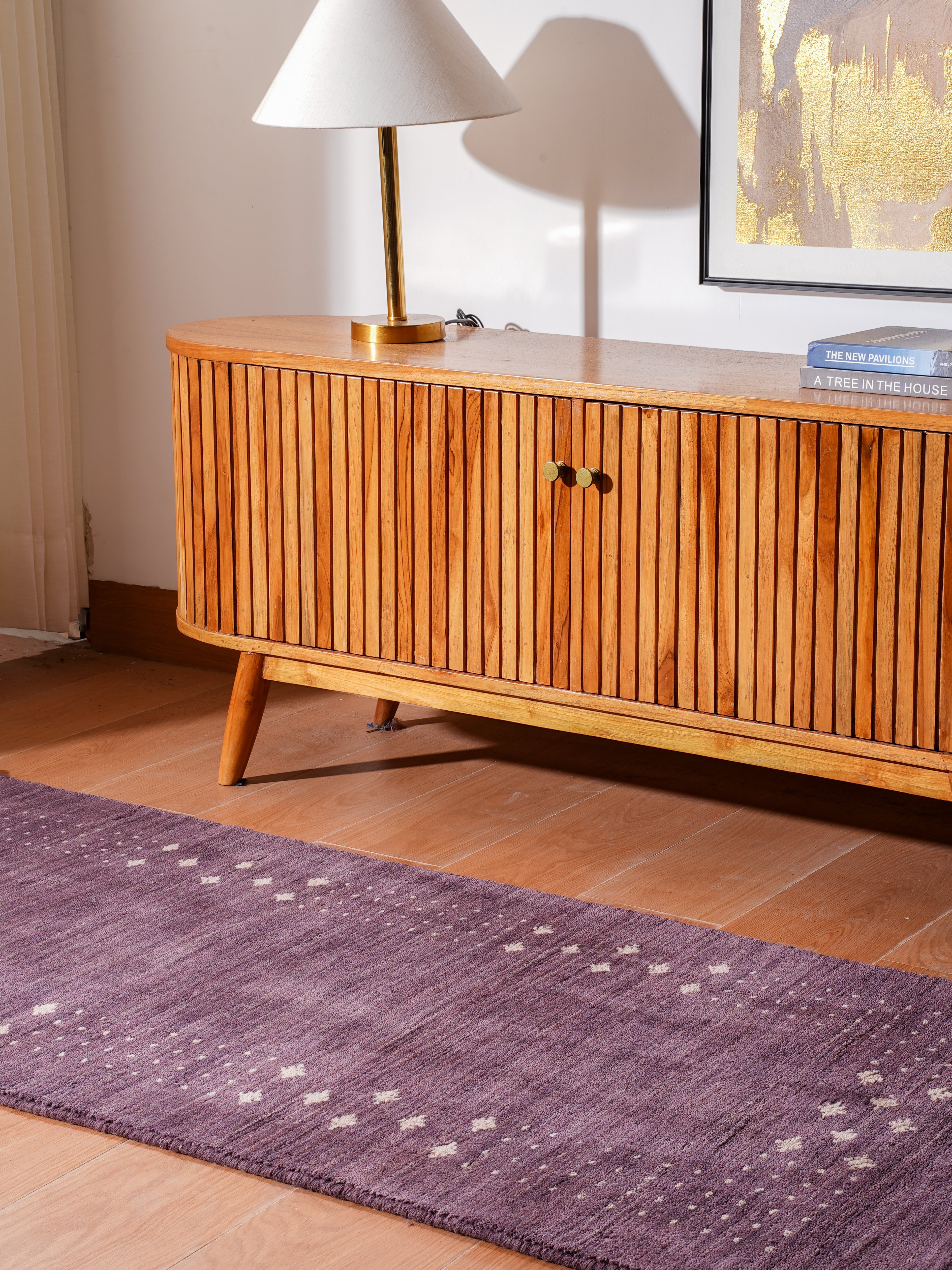 Teal Hand Knotted Wool Rug