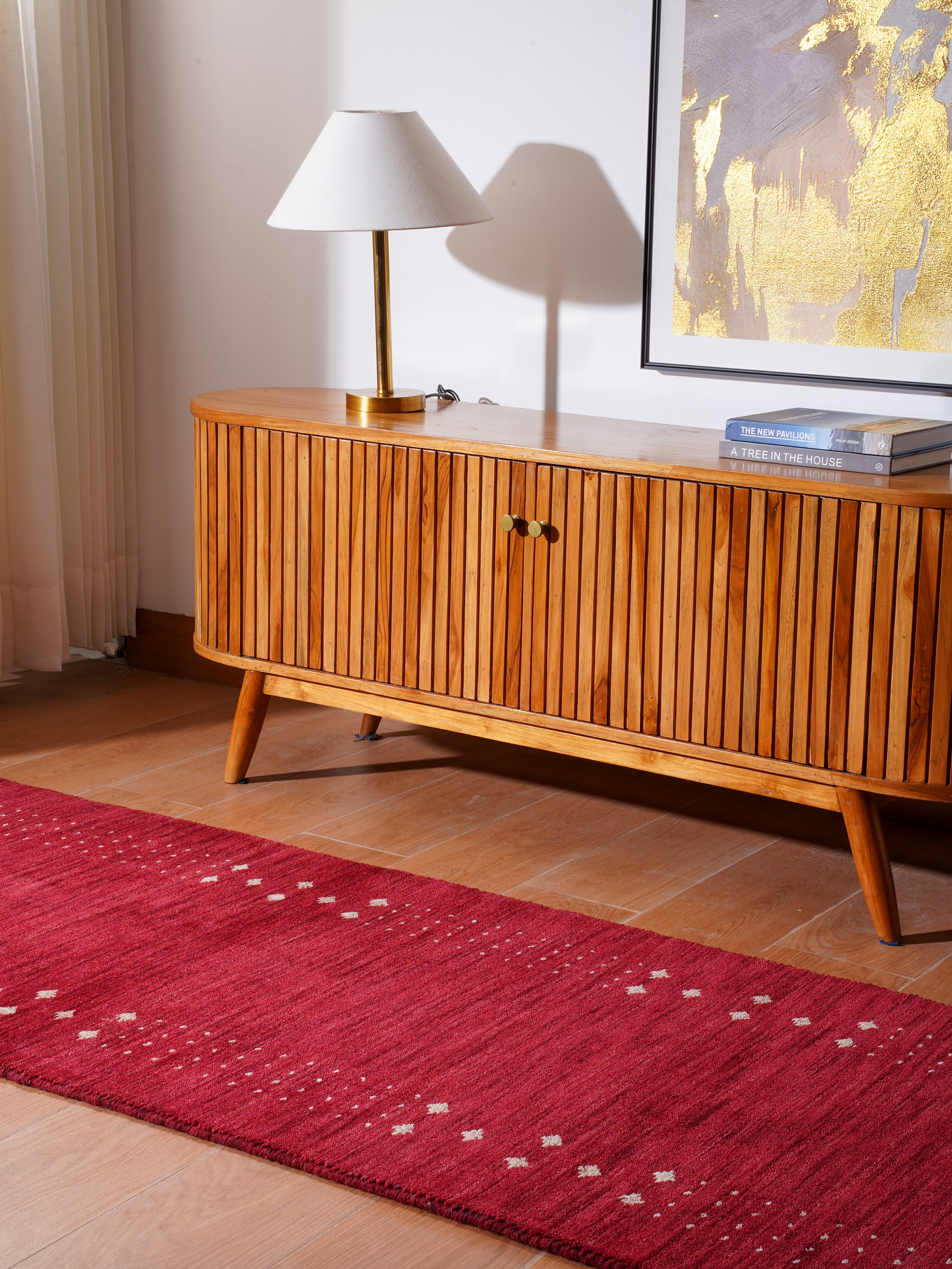 Teal Hand Knotted Wool Rug