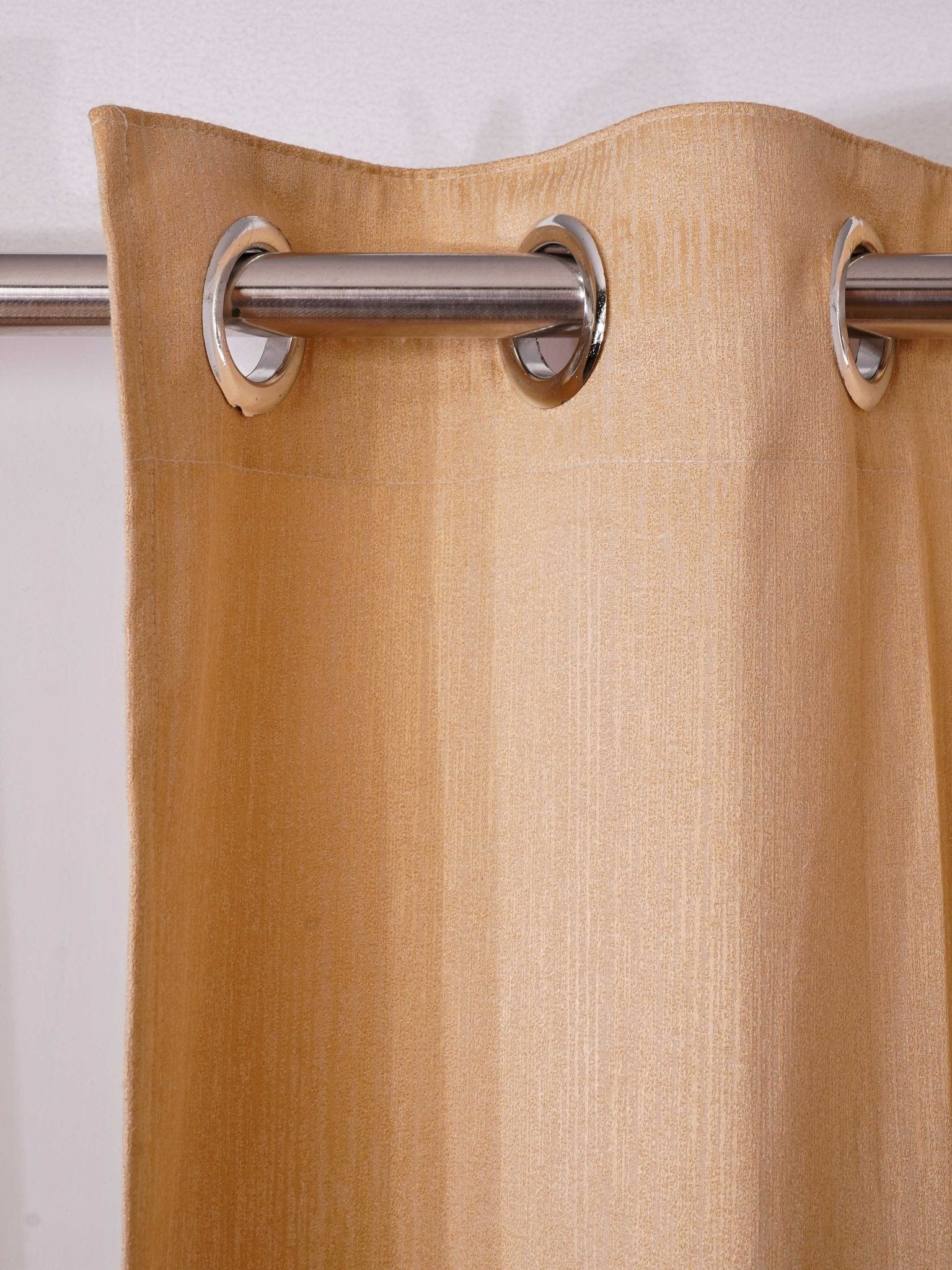 Light Gold Curtains - Poly Cotton Jacquard Fabric, Plain Solid Texture, Set of 2 Panels - BBH HOMES LLC