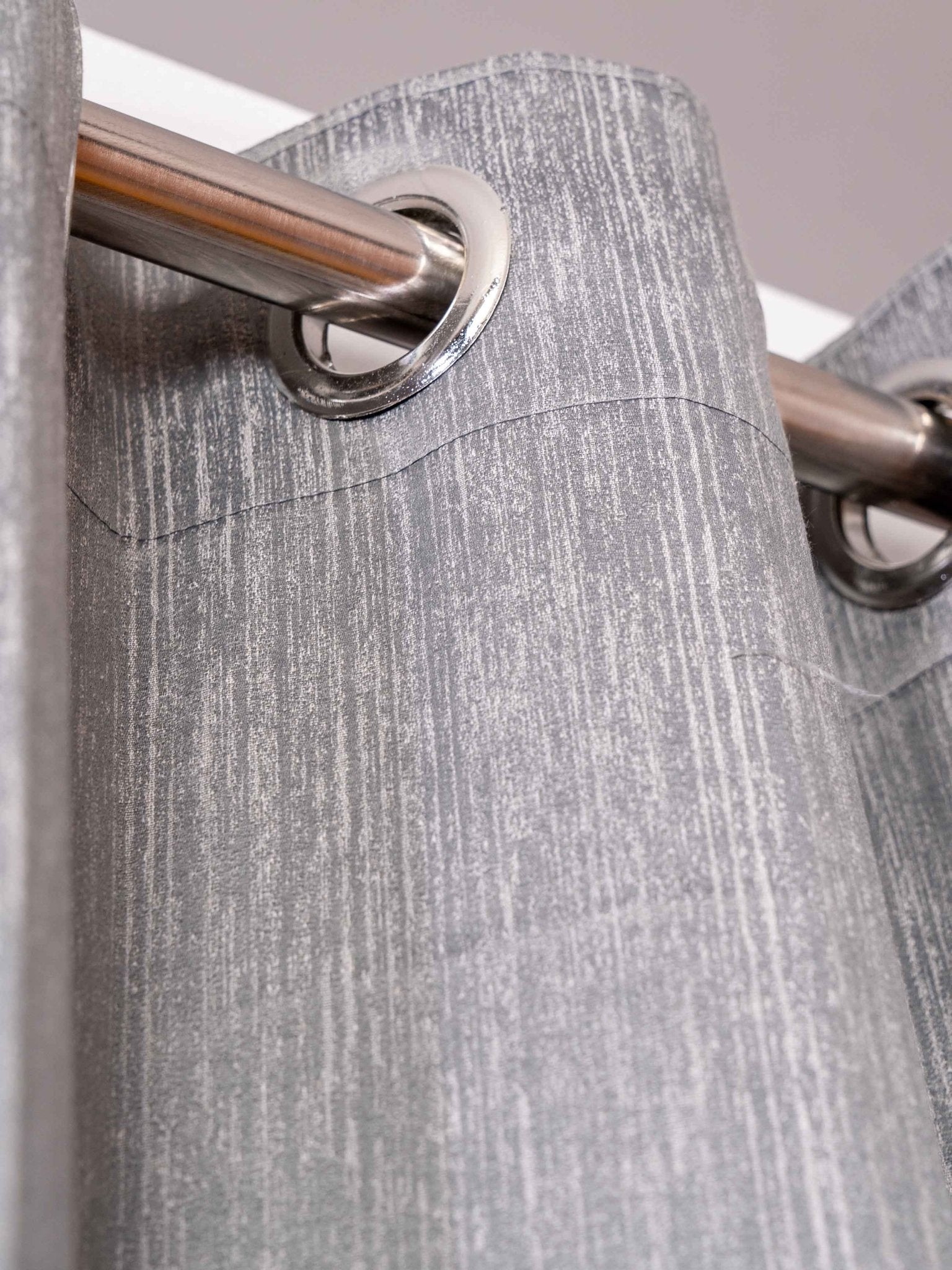 Light Gray Curtains - Poly Cotton Jacquard Fabric, Plain Solid Texture, Set of 2 Panels - BBH HOMES LLC