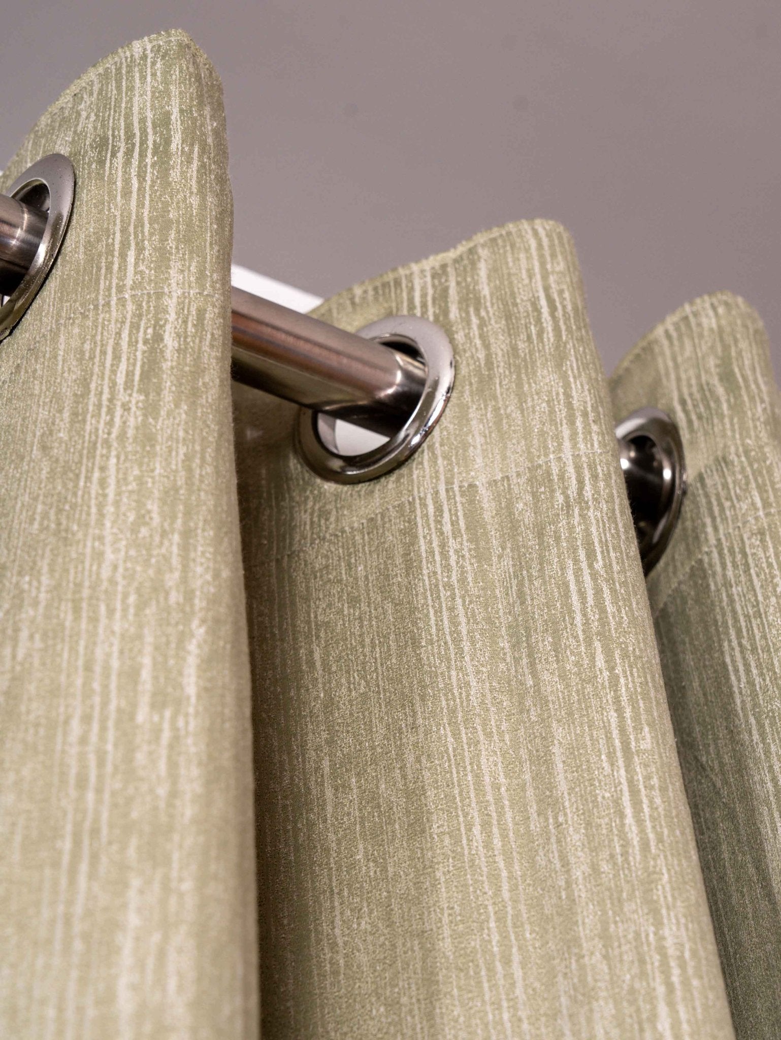Light Green Curtains - Poly Cotton Jacquard Fabric, Plain Solid Texture, Set of 2 Panels - BBH HOMES LLC