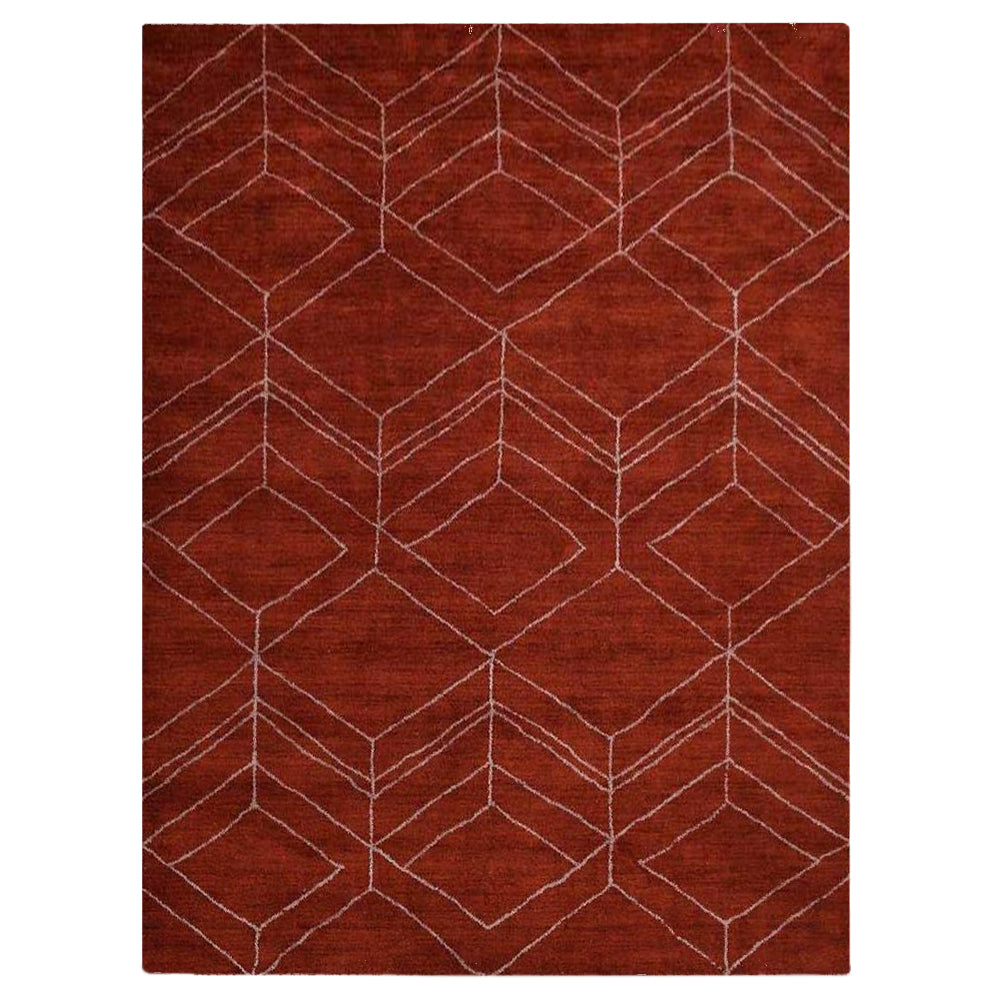 Cube Hand Knotted Recycled Silk Rug