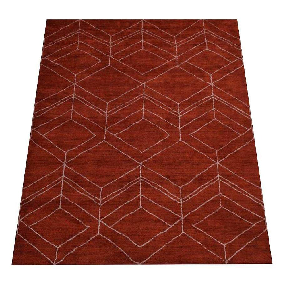 Cube Hand Knotted Recycled Silk Rug