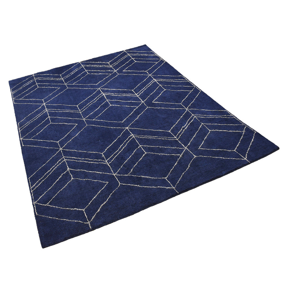 Cube Hand Knotted Recycled Silk Rug