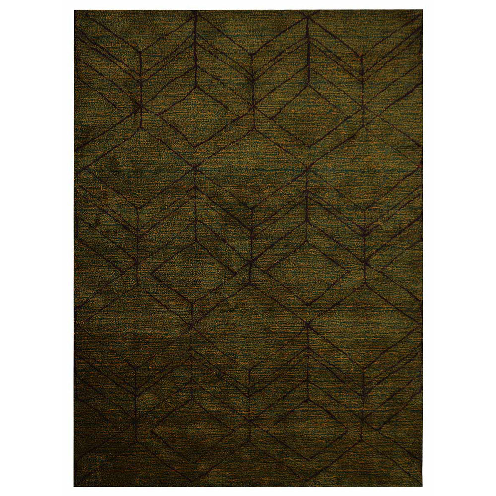 Cube Hand Knotted Recycled Silk Rug