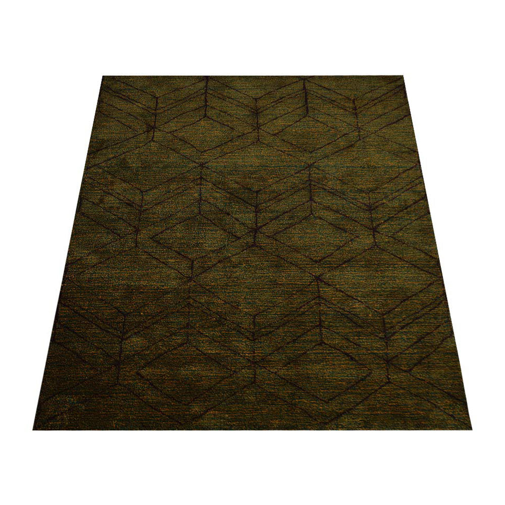 Cube Hand Knotted Recycled Silk Rug