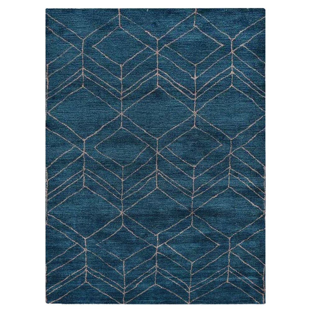 Cube Hand Knotted Recycled Silk Rug