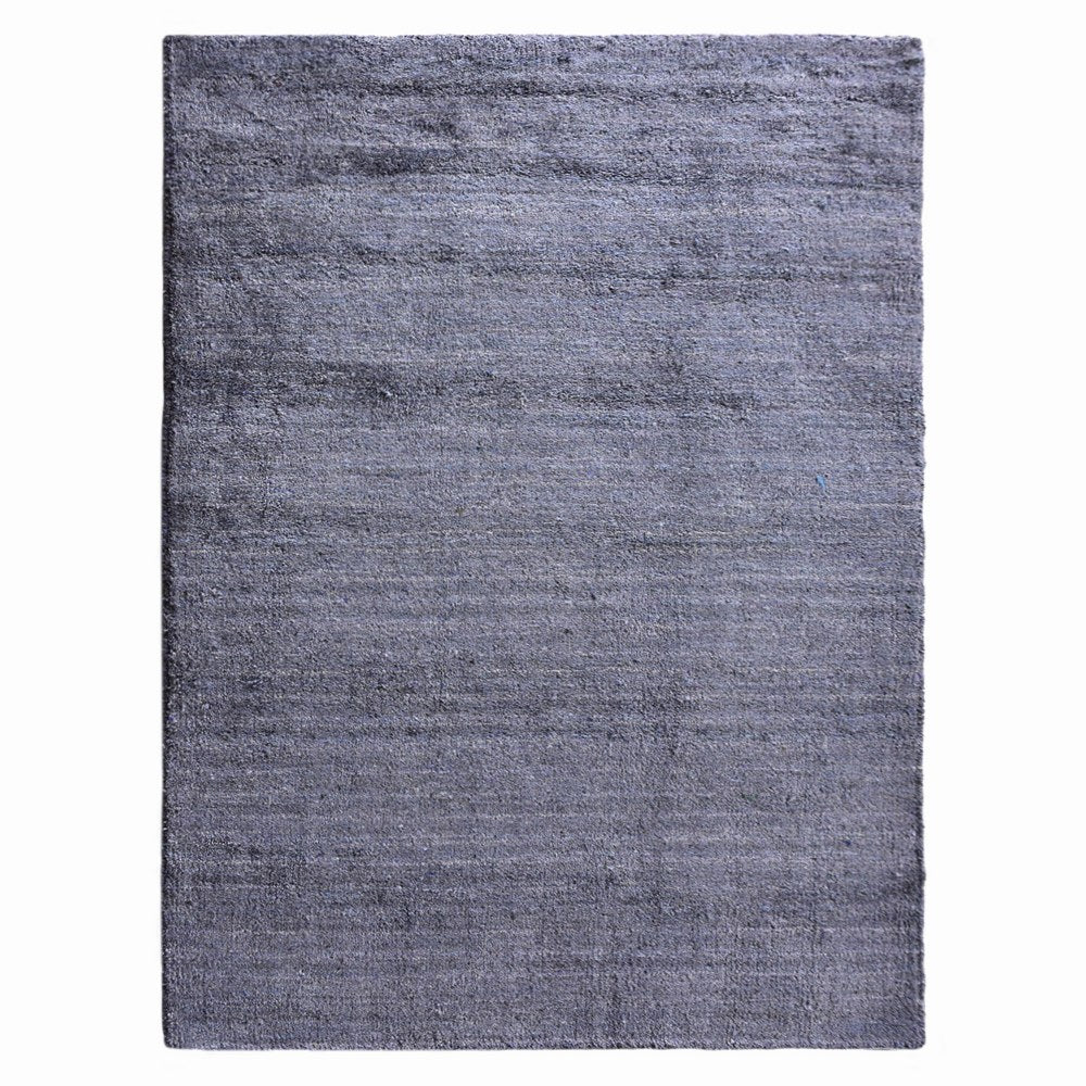 Solid Hand Knotted Silk & Wool Rug