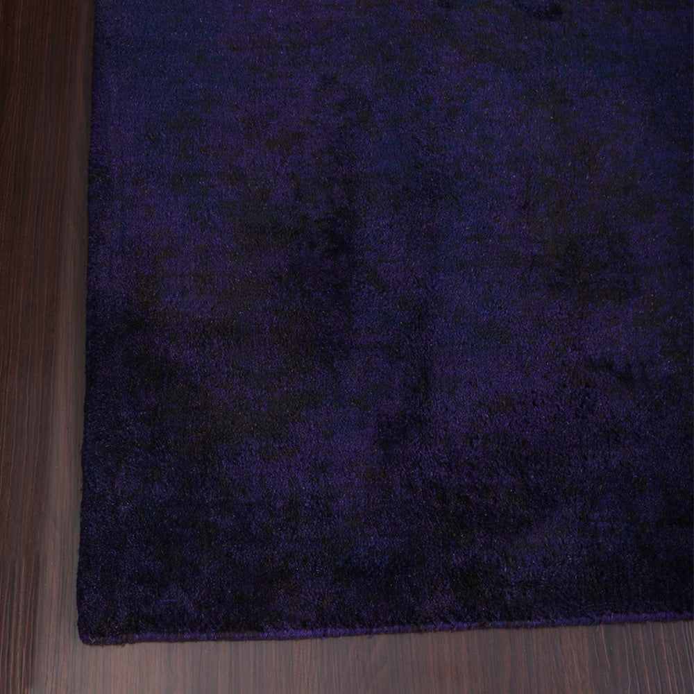 Solid Hand Knotted Silk & Wool Rug