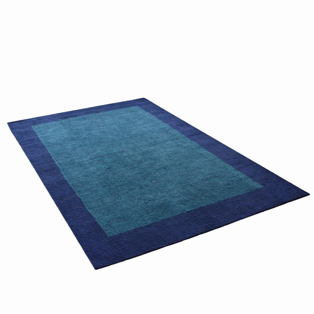 Frame Hand Knotted Silk & Wool Area Rug