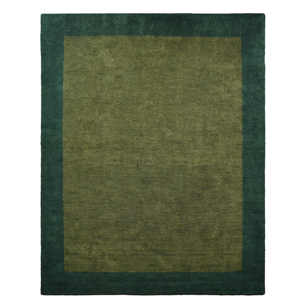 Frame Hand Knotted Silk & Wool Area Rug