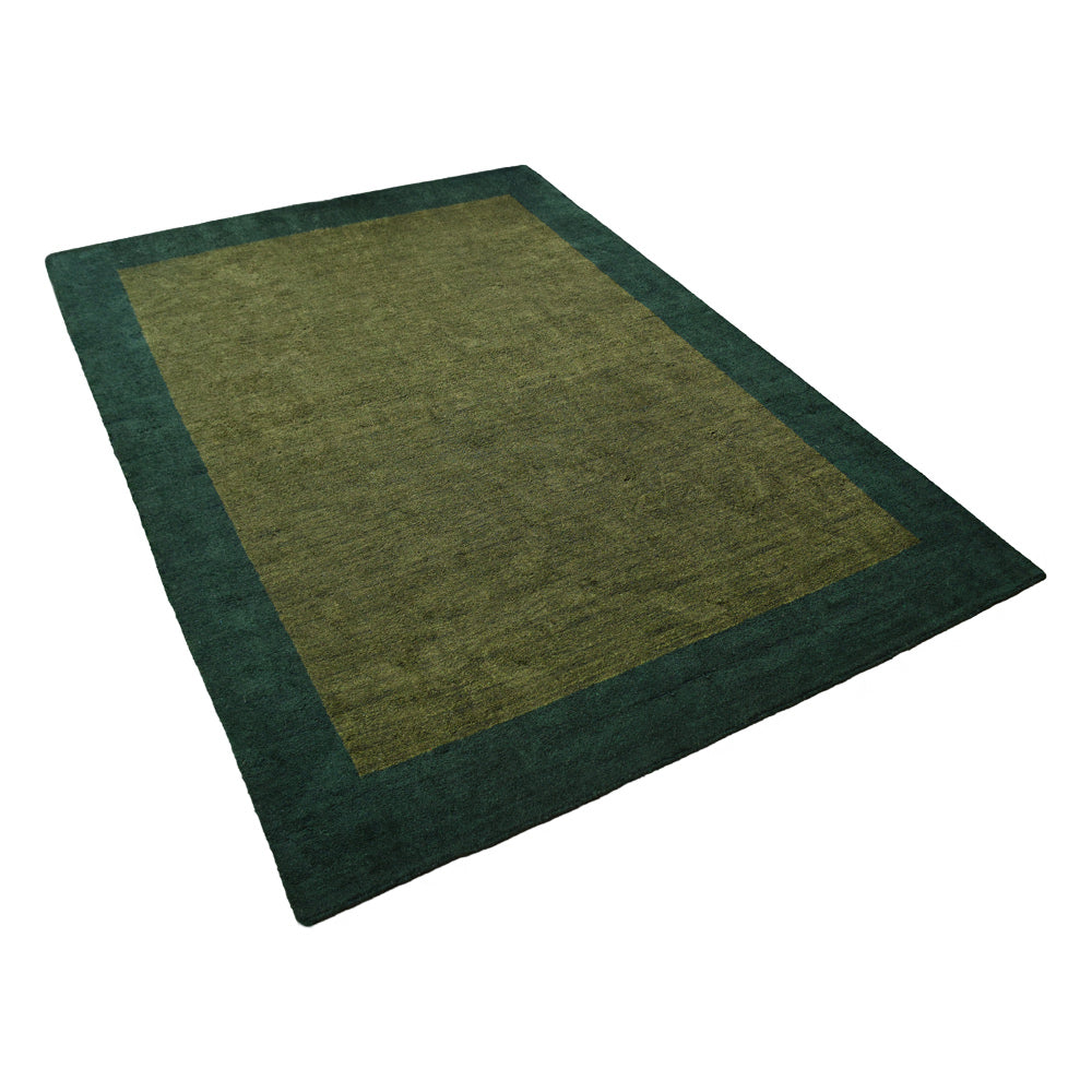 Frame Hand Knotted Silk & Wool Area Rug