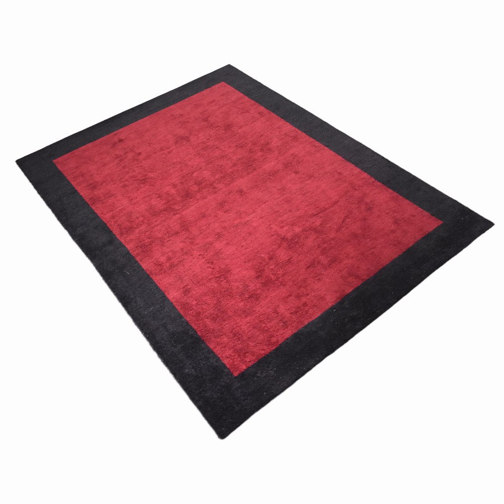 Frame Hand Knotted Silk & Wool Area Rug