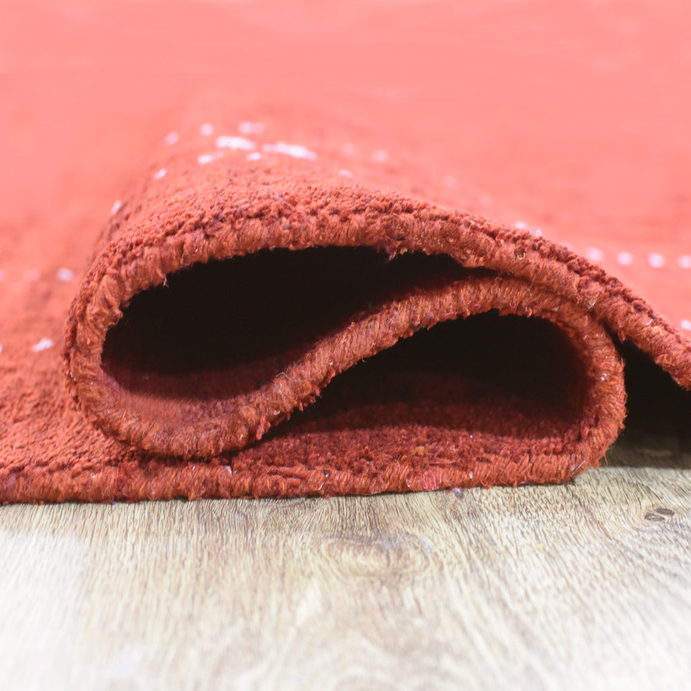 Fia Hand Knotted Silk & Wool Orange Area Rug