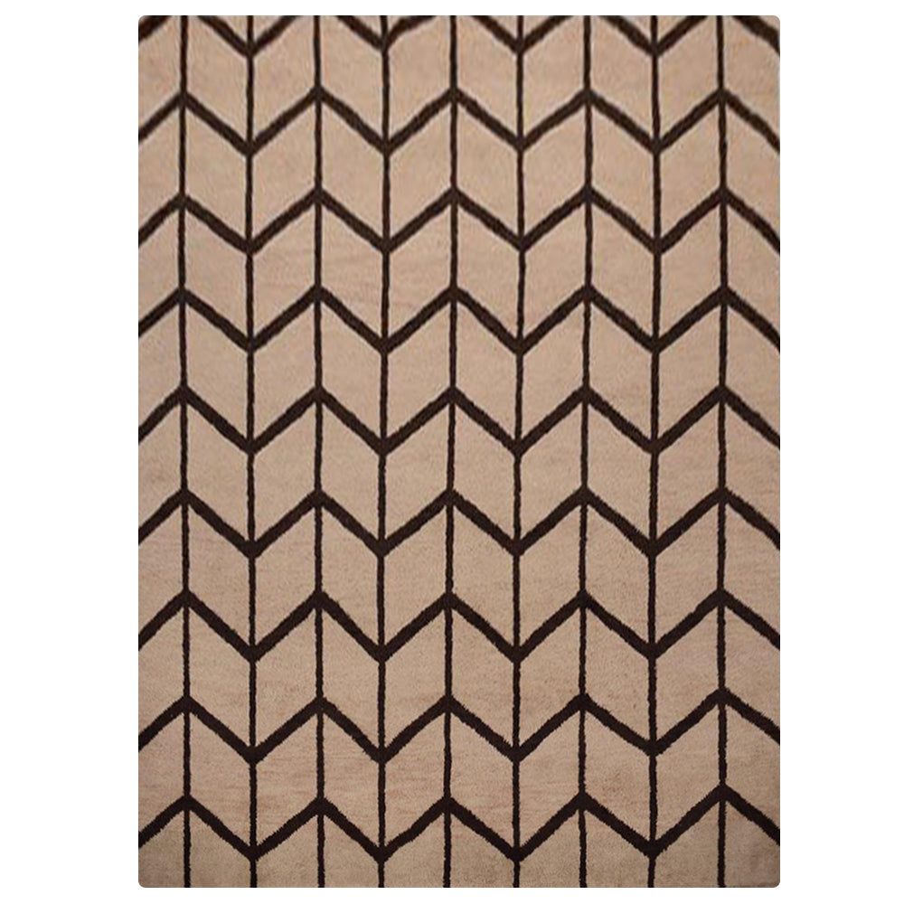 Chevron Hand Knotted Wool Area Rug