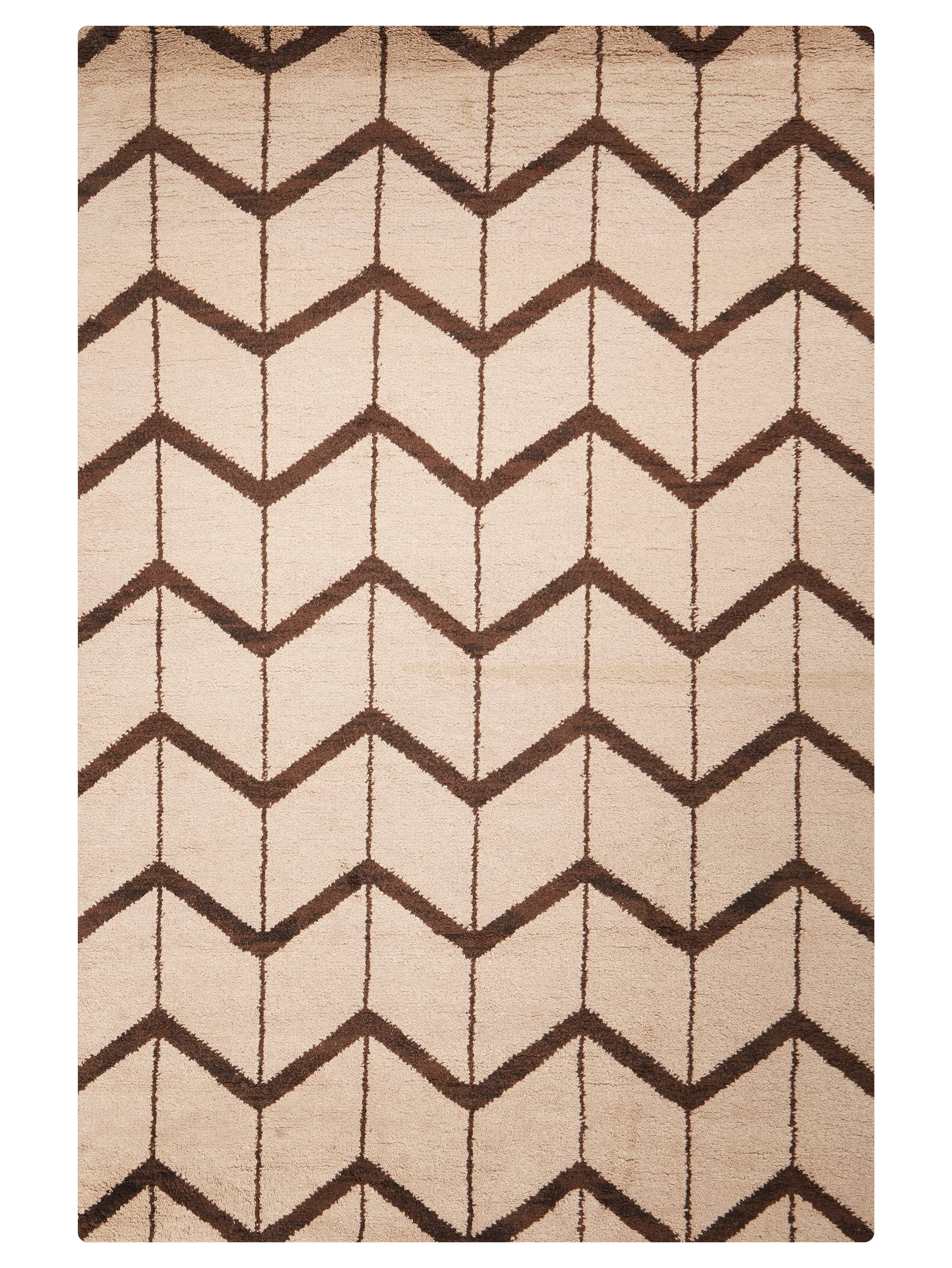 Chevron Hand Knotted Wool Area Rug