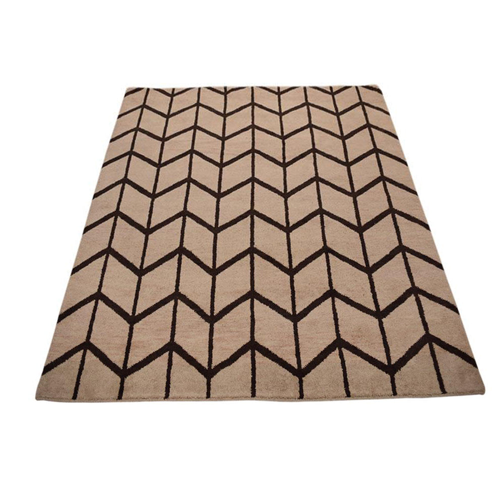 Chevron Hand Knotted Wool Area Rug