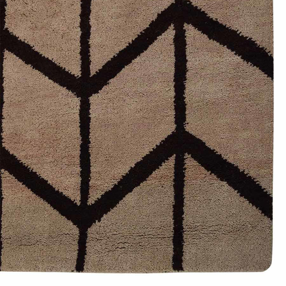 Chevron Hand Knotted Wool Area Rug