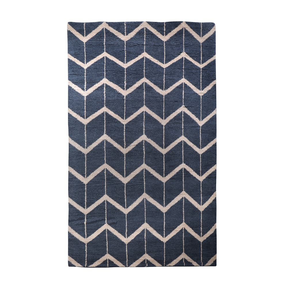 Chevron Hand Knotted Wool Area Rug