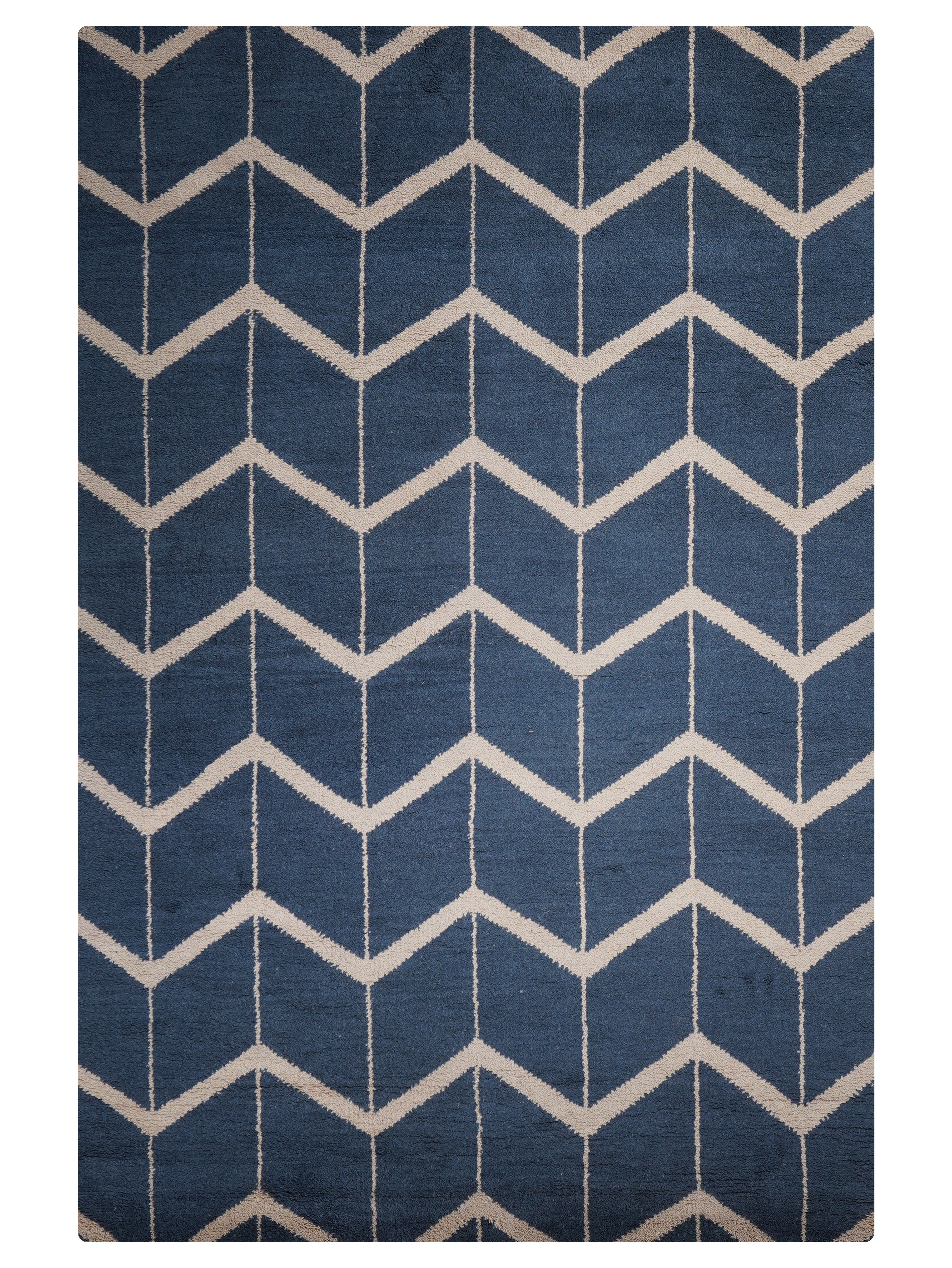 Chevron Hand Knotted Wool Area Rug