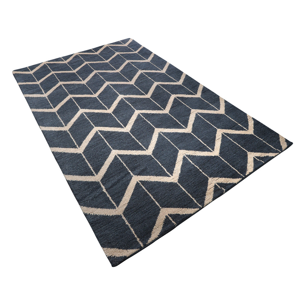 Chevron Hand Knotted Wool Area Rug